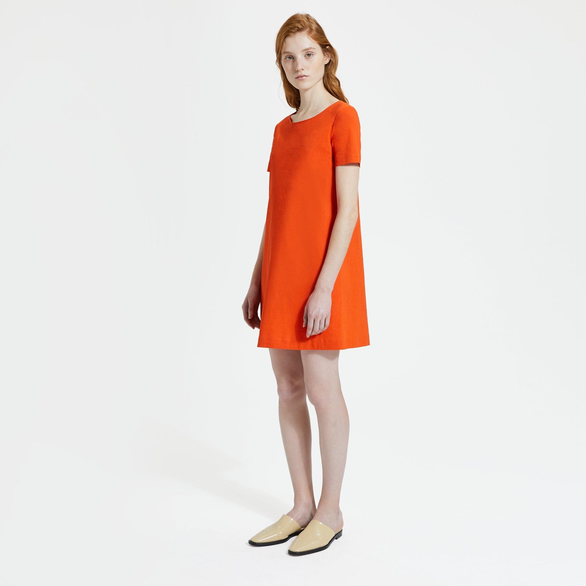 Theory Official Site | Panel Shift Dress in Good Linen