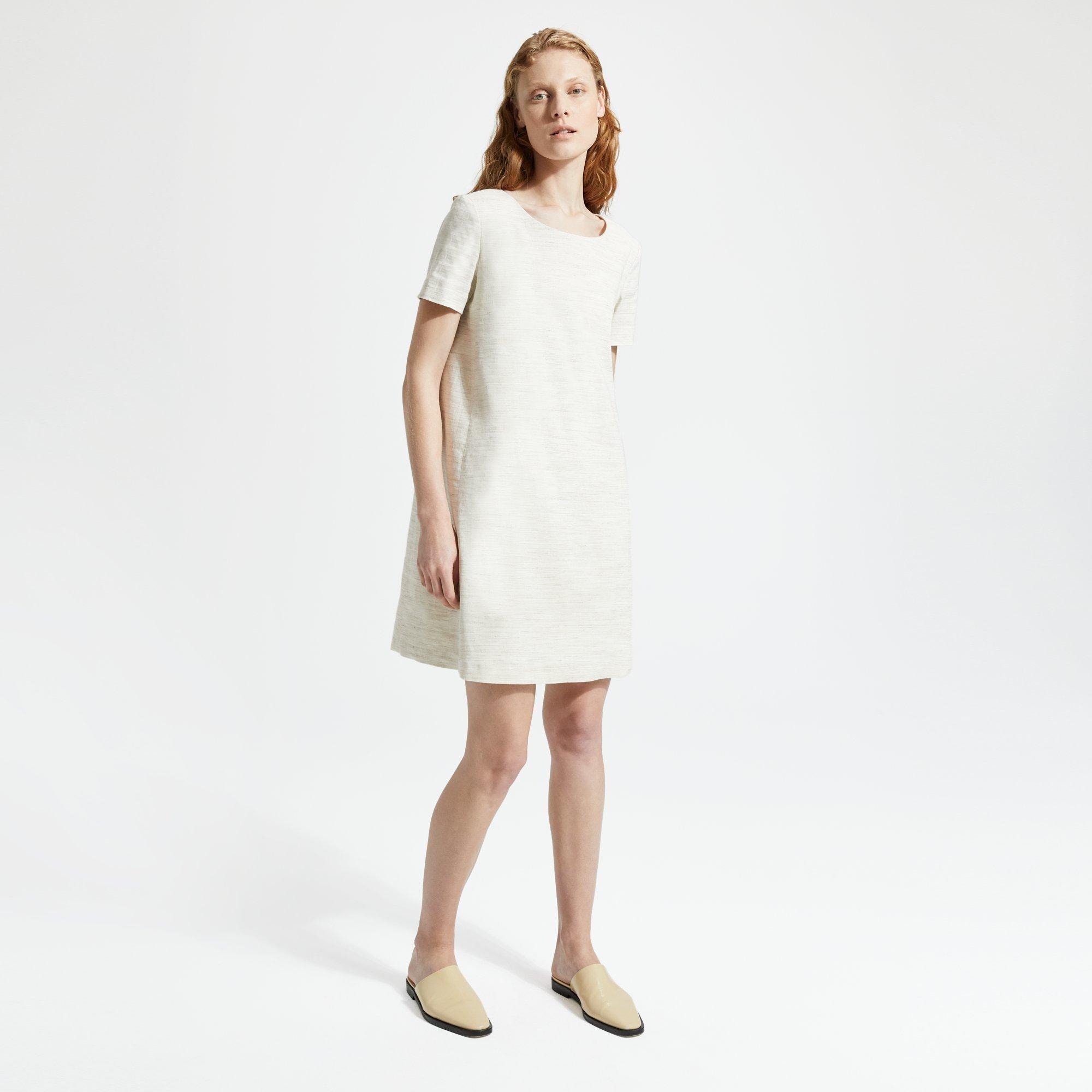 Theory Official Site Panel Shift Dress in Sharkskin Crunch