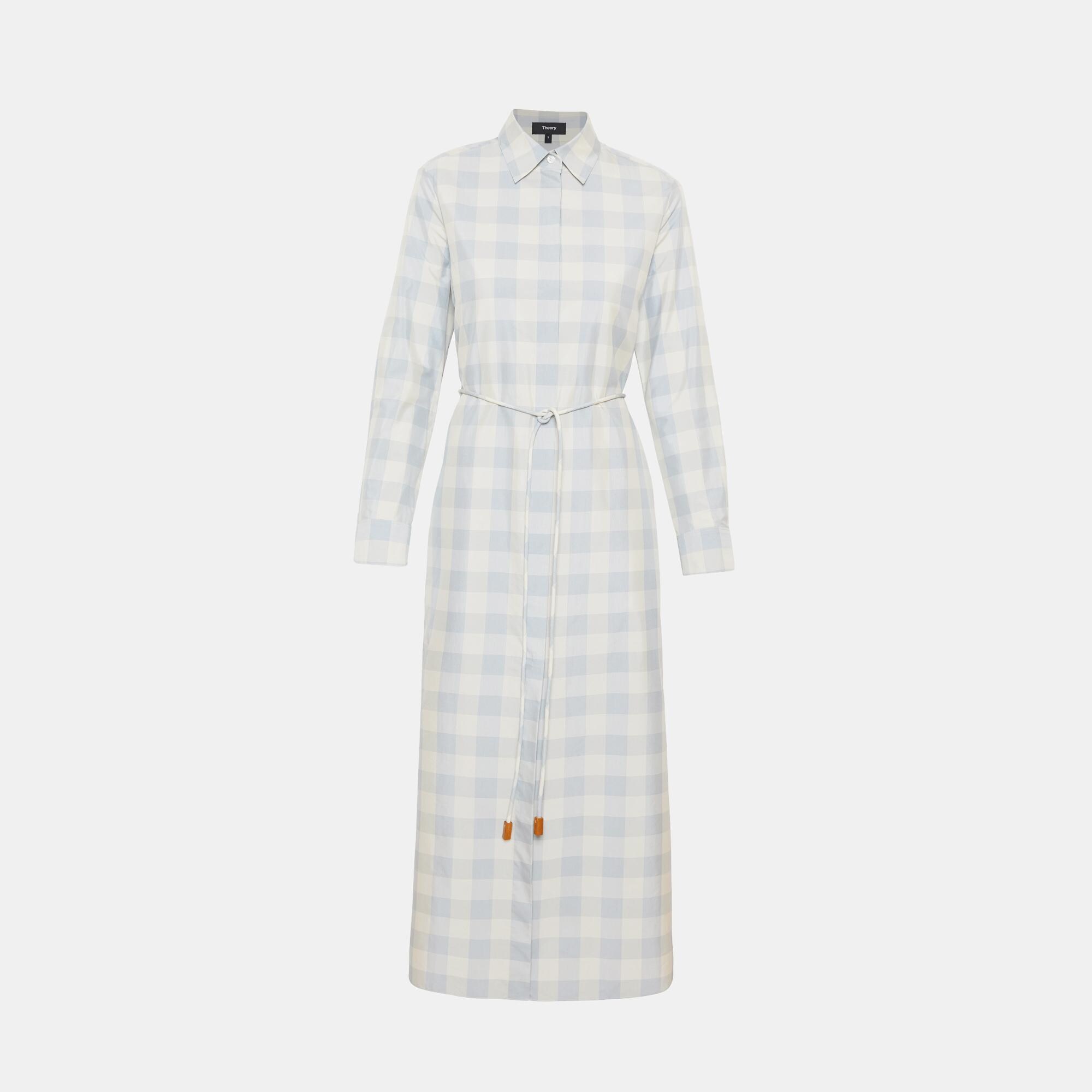 Check Belted Shirtdress