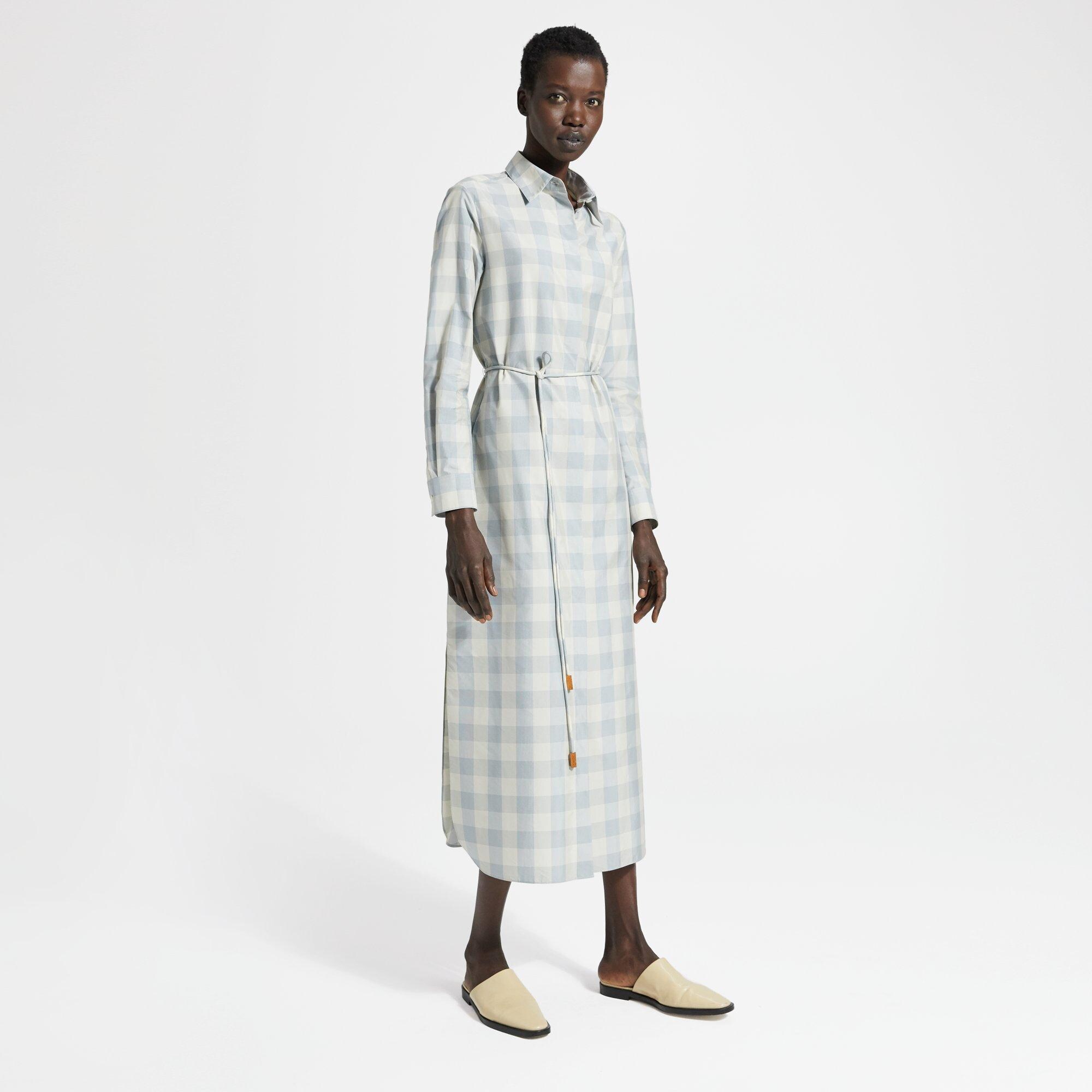 Check Belted Shirtdress