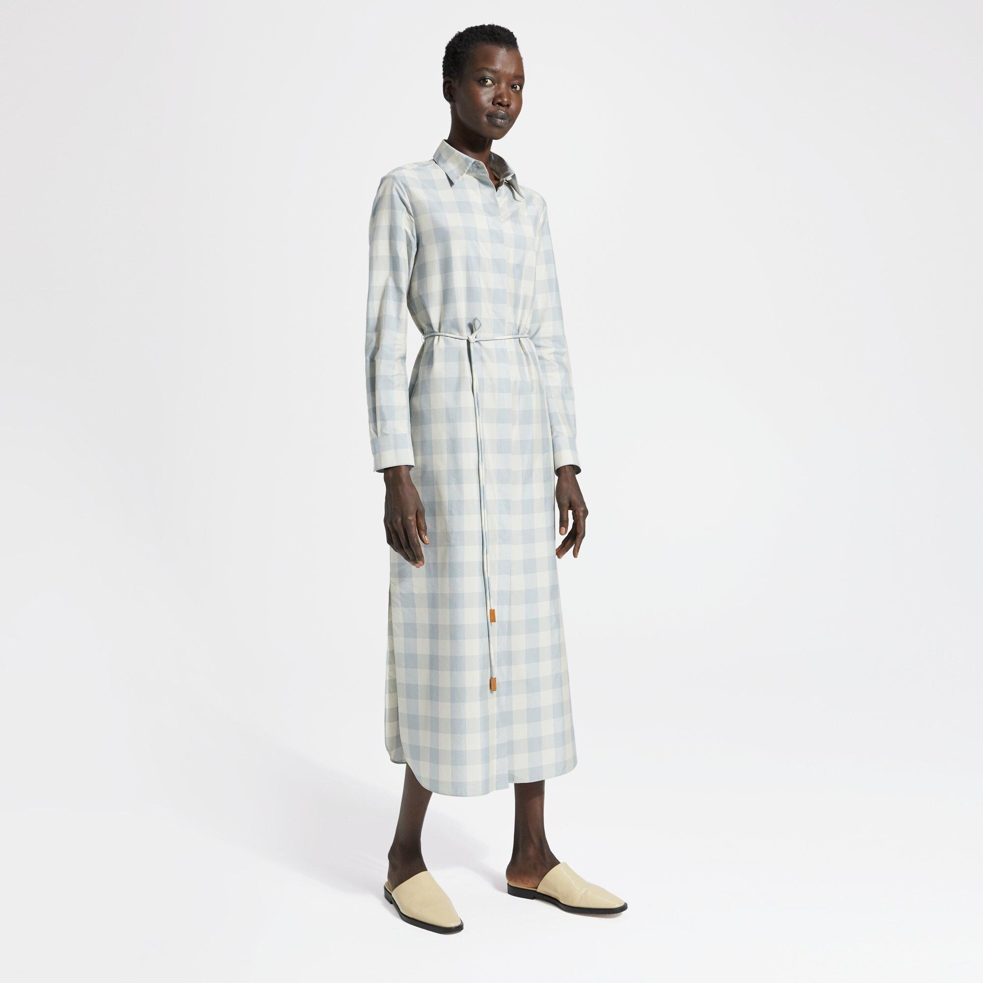 Check Belted Shirtdress