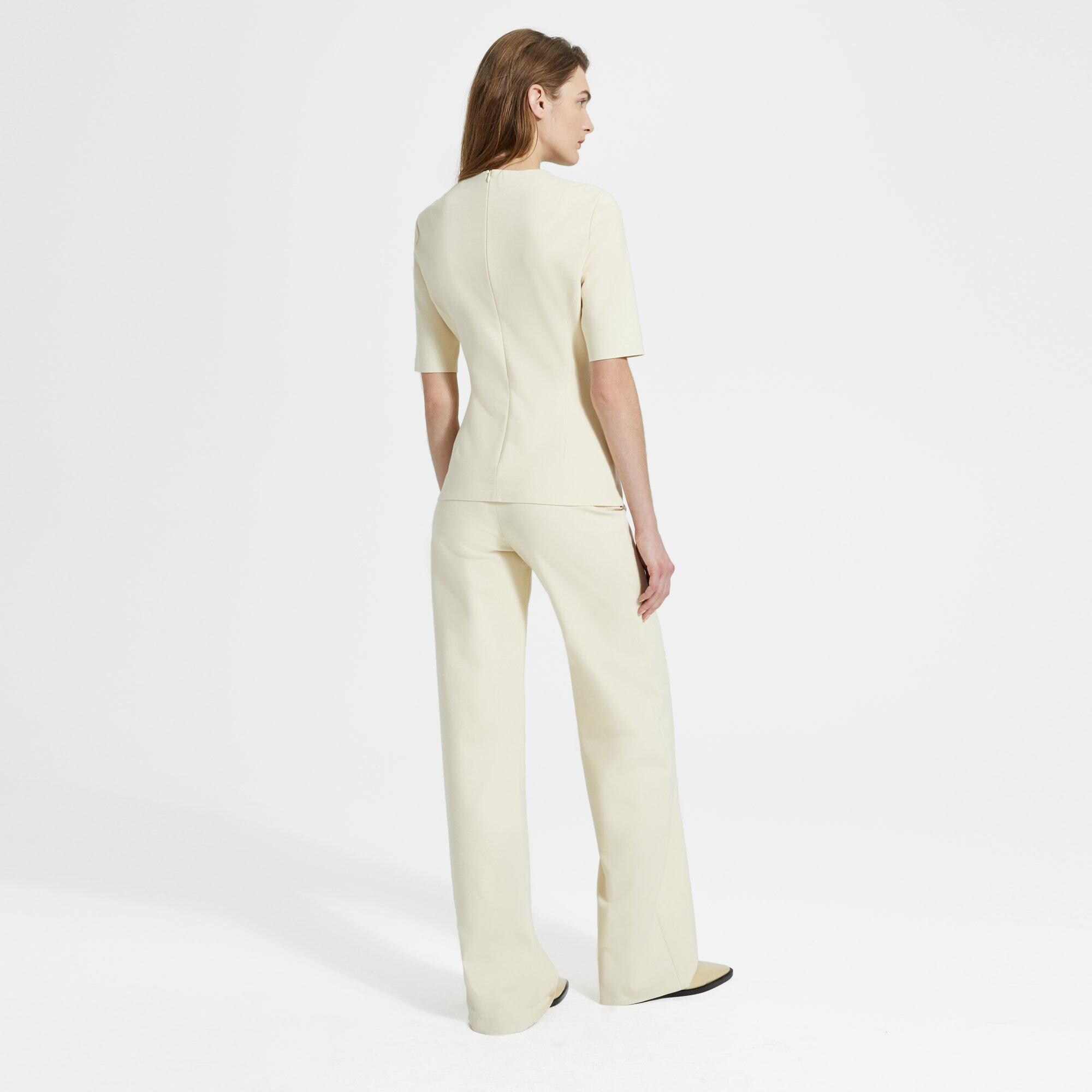 Theory Official Site  Cotton Ponte Wide-Leg Pant