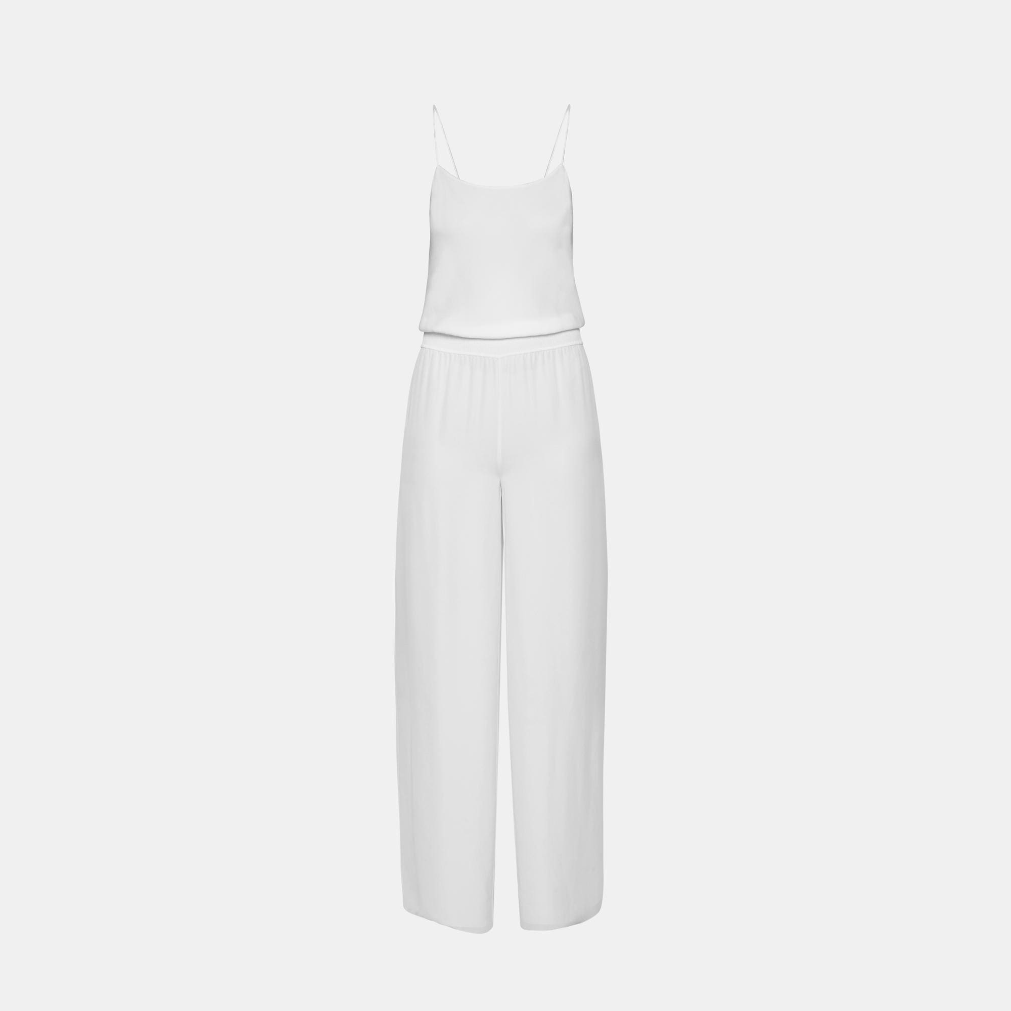 Ribbed-Waist Jumpsuit in Silk