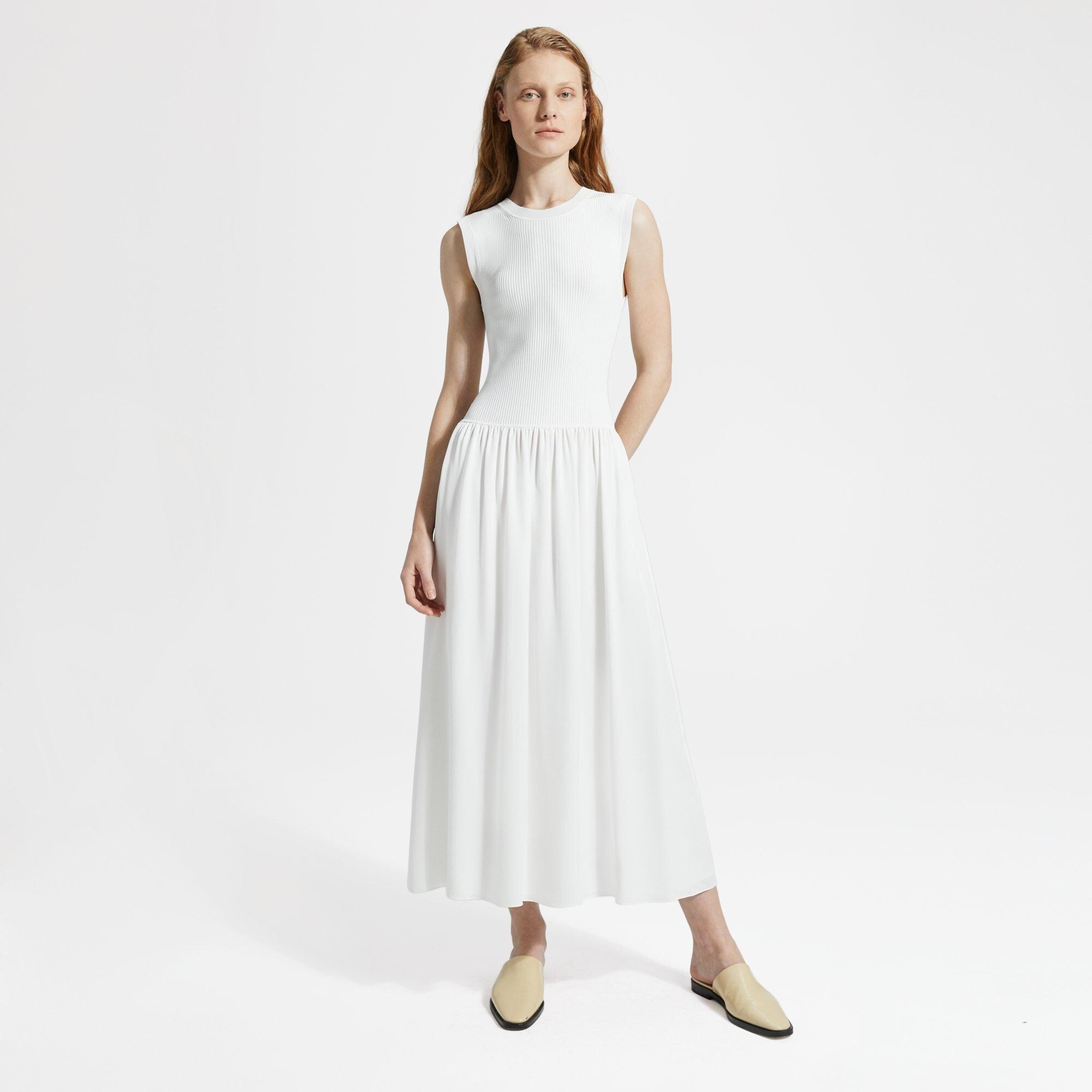 Ribbed Sweater Combo Dress