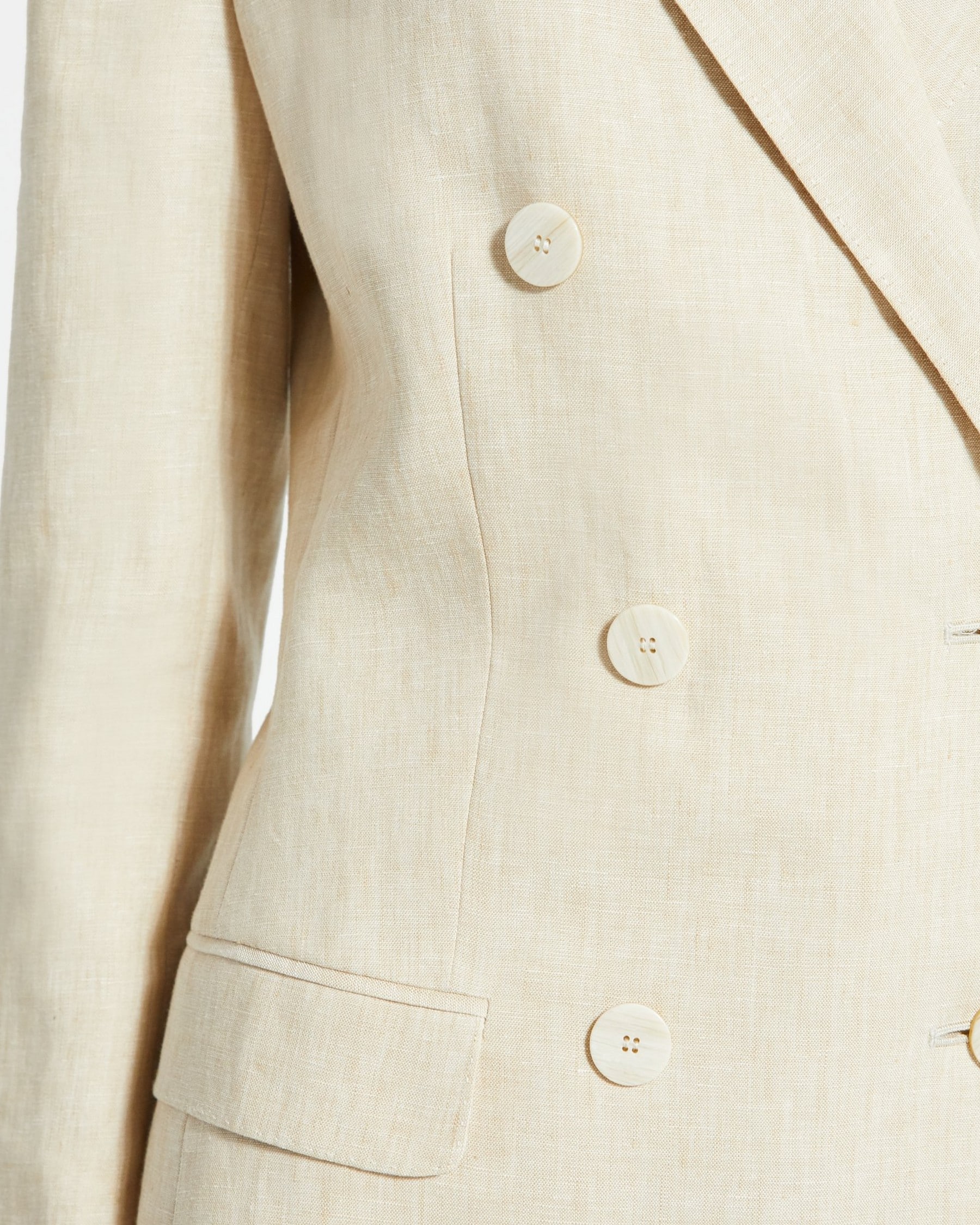 Double-Breasted Blazer in Linen
