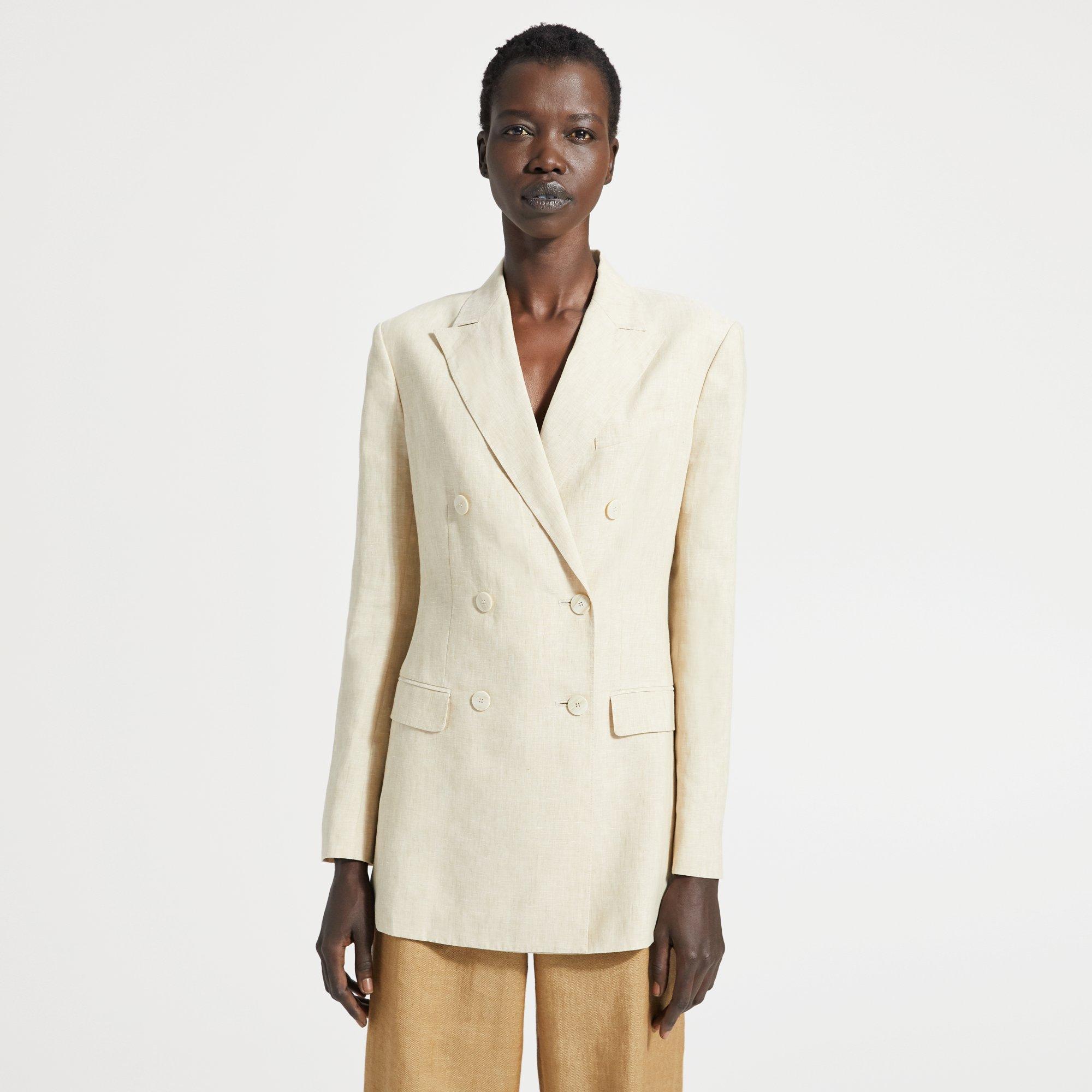 Double-Breasted Blazer in Linen | Theory