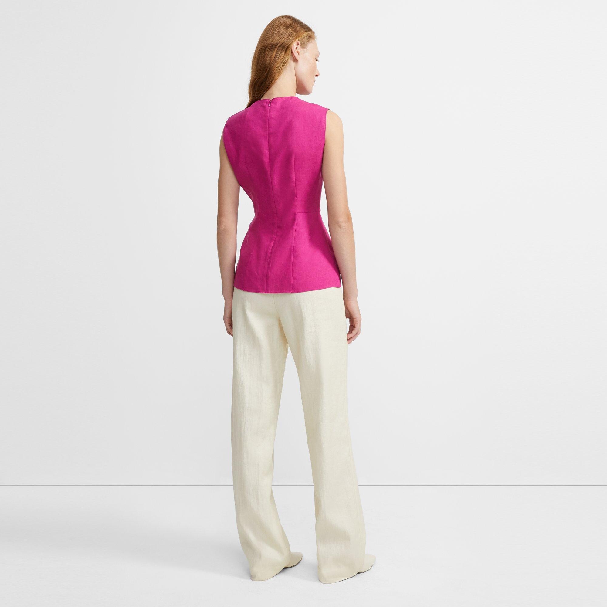 Paneled Top in Pure Linen