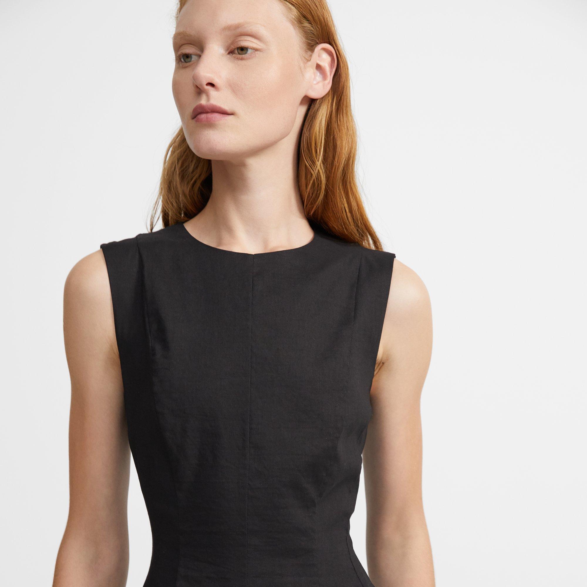 Sleeveless Peplum Dress in Good Linen