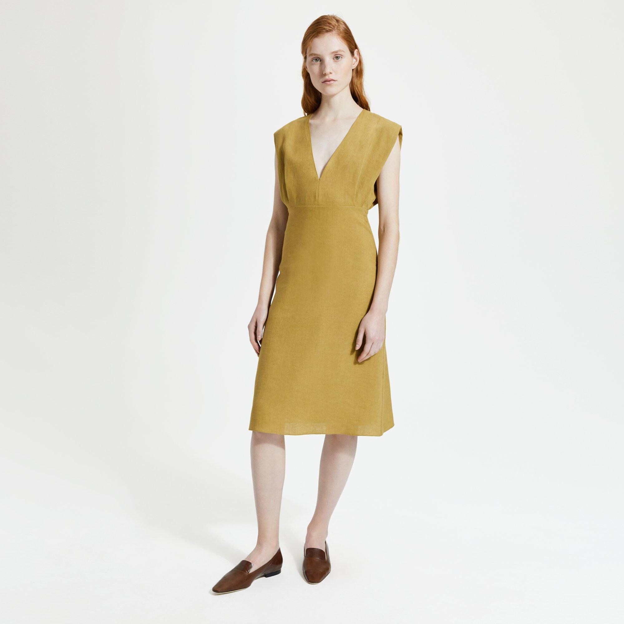 linen white midi dress Farfalla Linen Midi Dress White main image 1