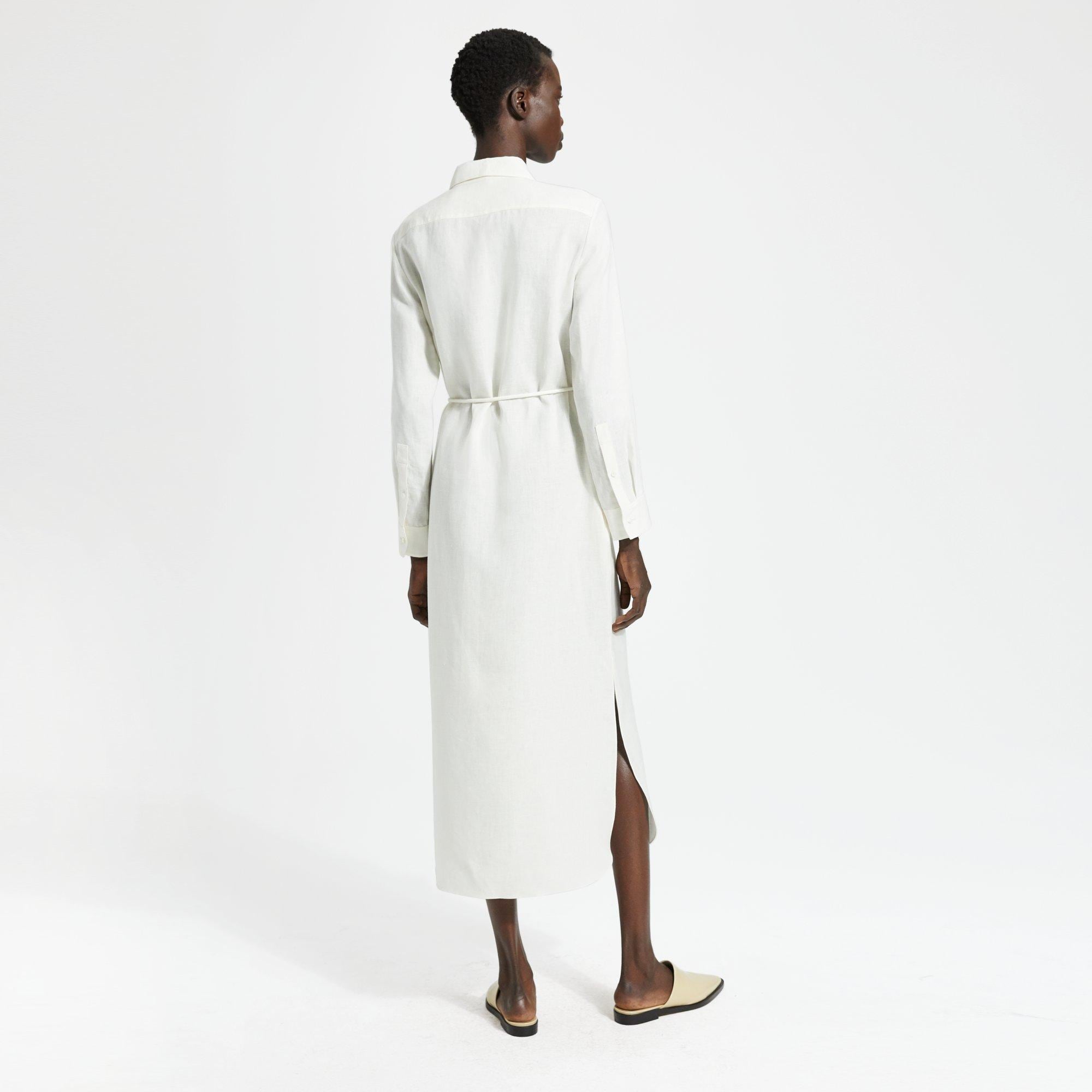 Pure Linen Belted Shirtdress