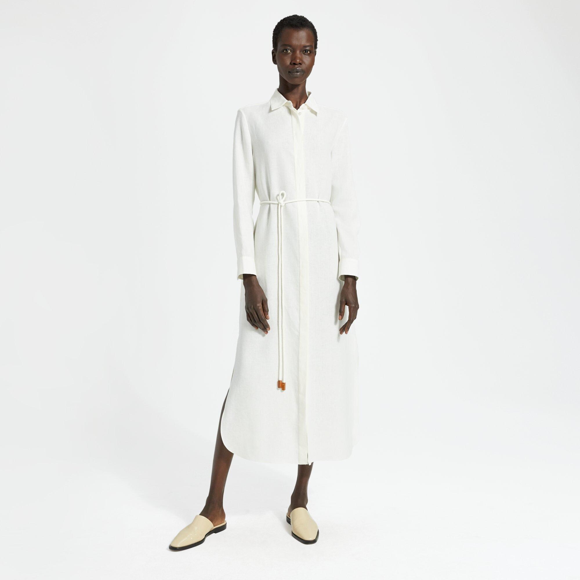 Pure Linen Belted Shirtdress