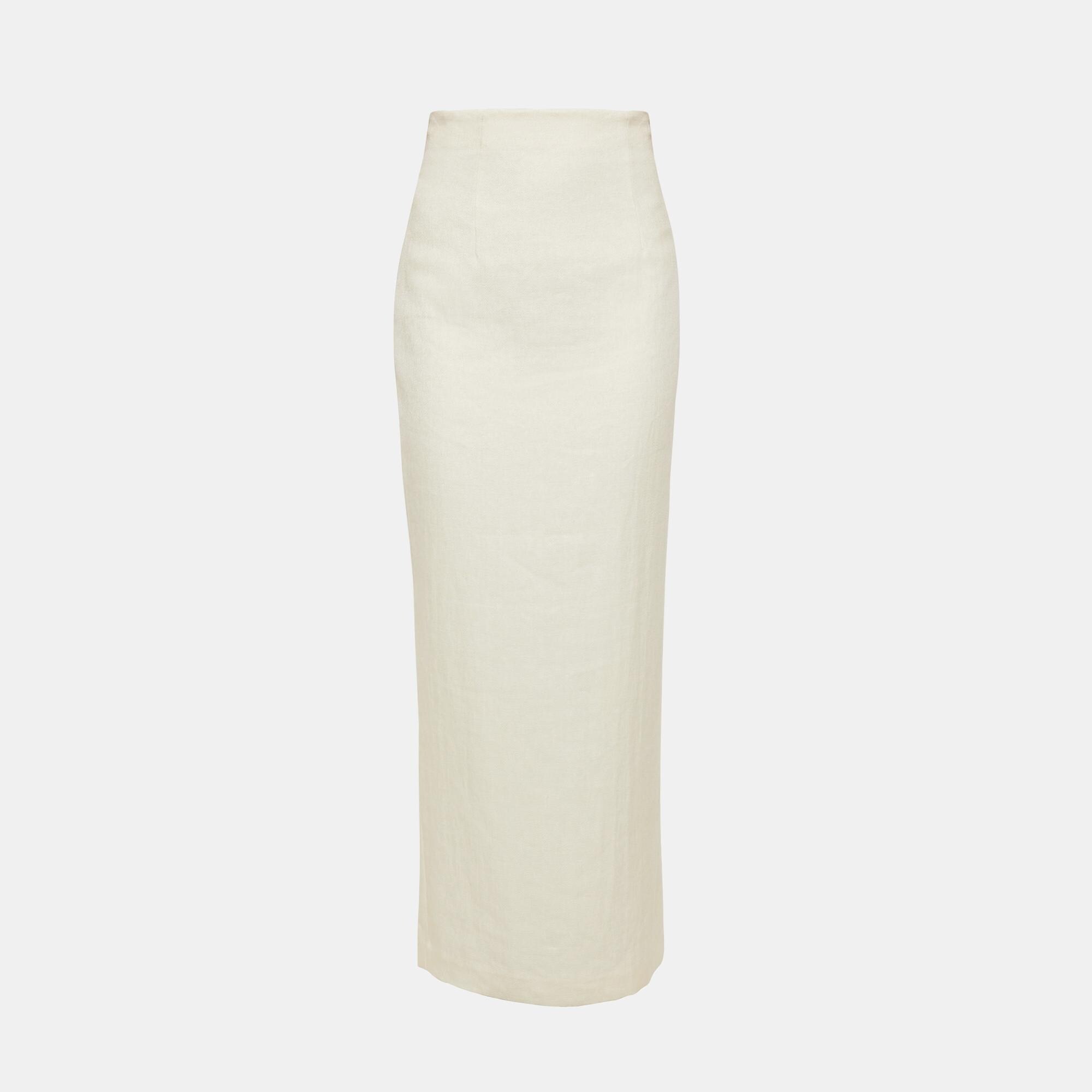 Luxe Linen Long Pencil Skirt