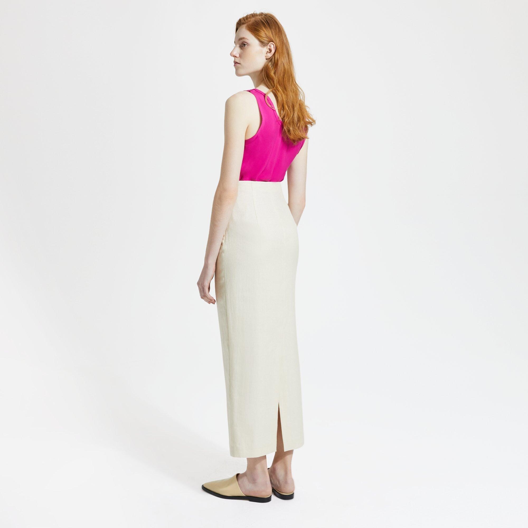 Luxe Linen Long Pencil Skirt