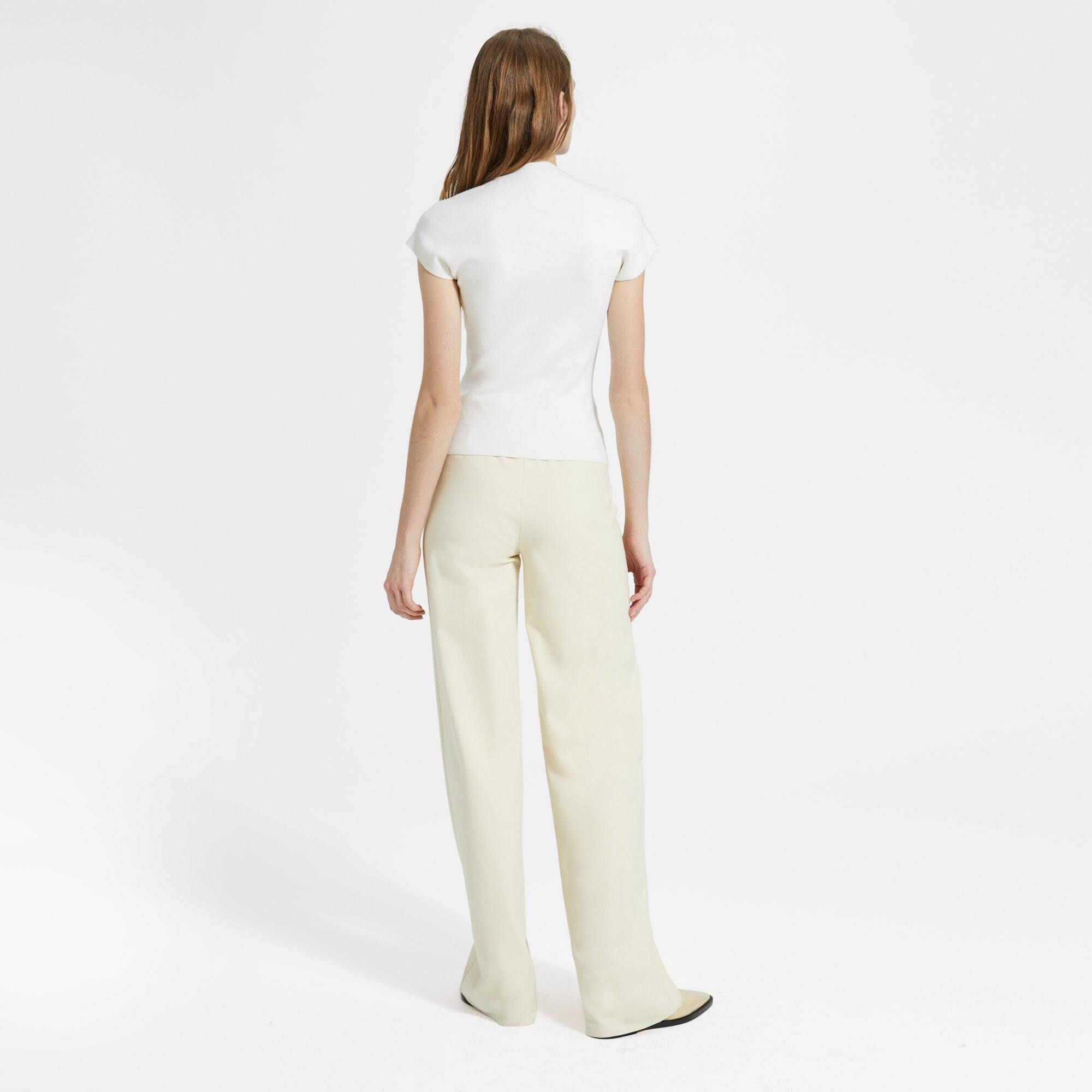 Merino Wool-Silk Knit Short-Sleeve Tee