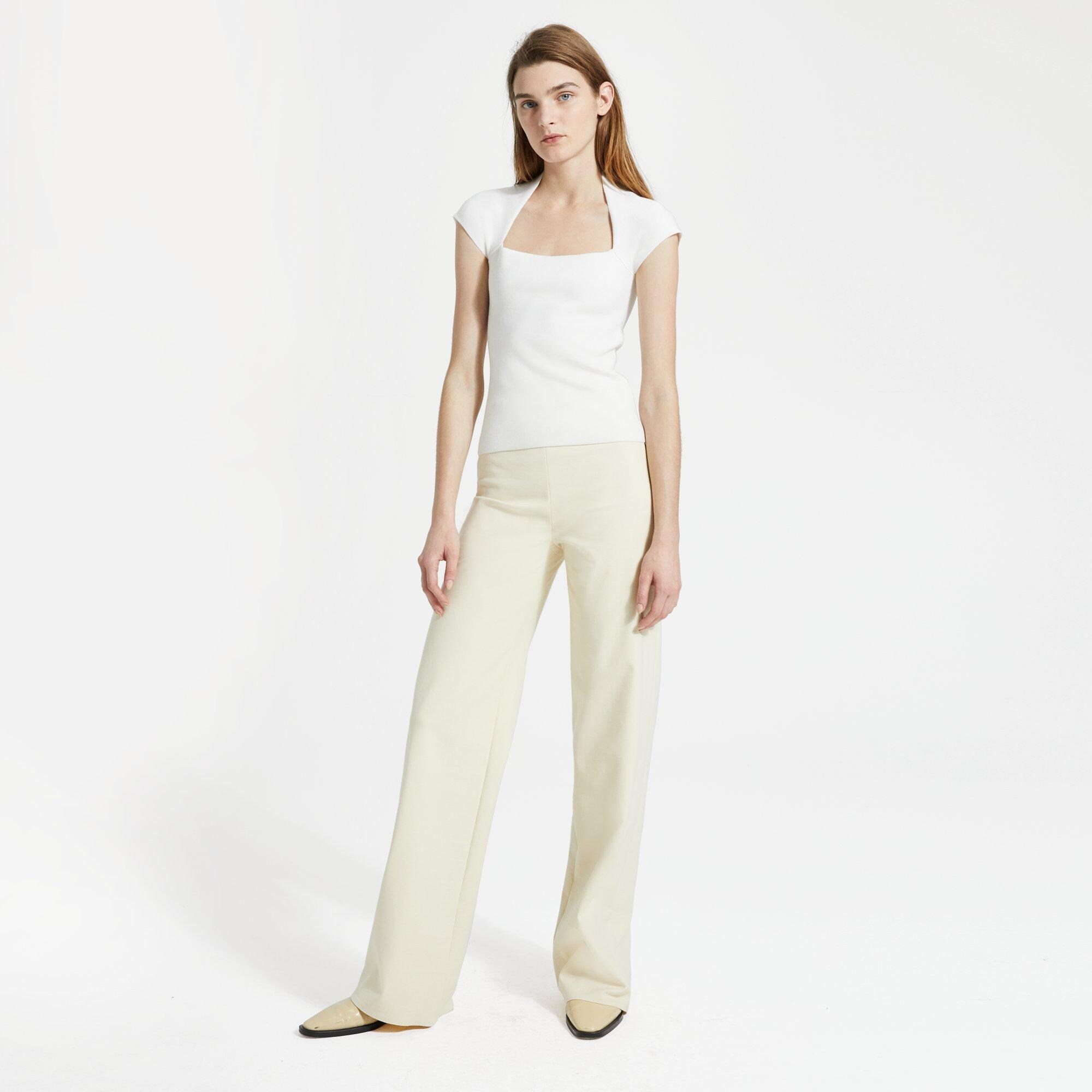 Merino Wool-Silk Knit Short-Sleeve Tee