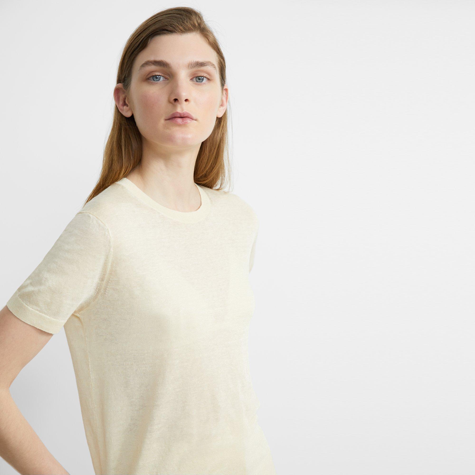 Linen Blend Basic Tee