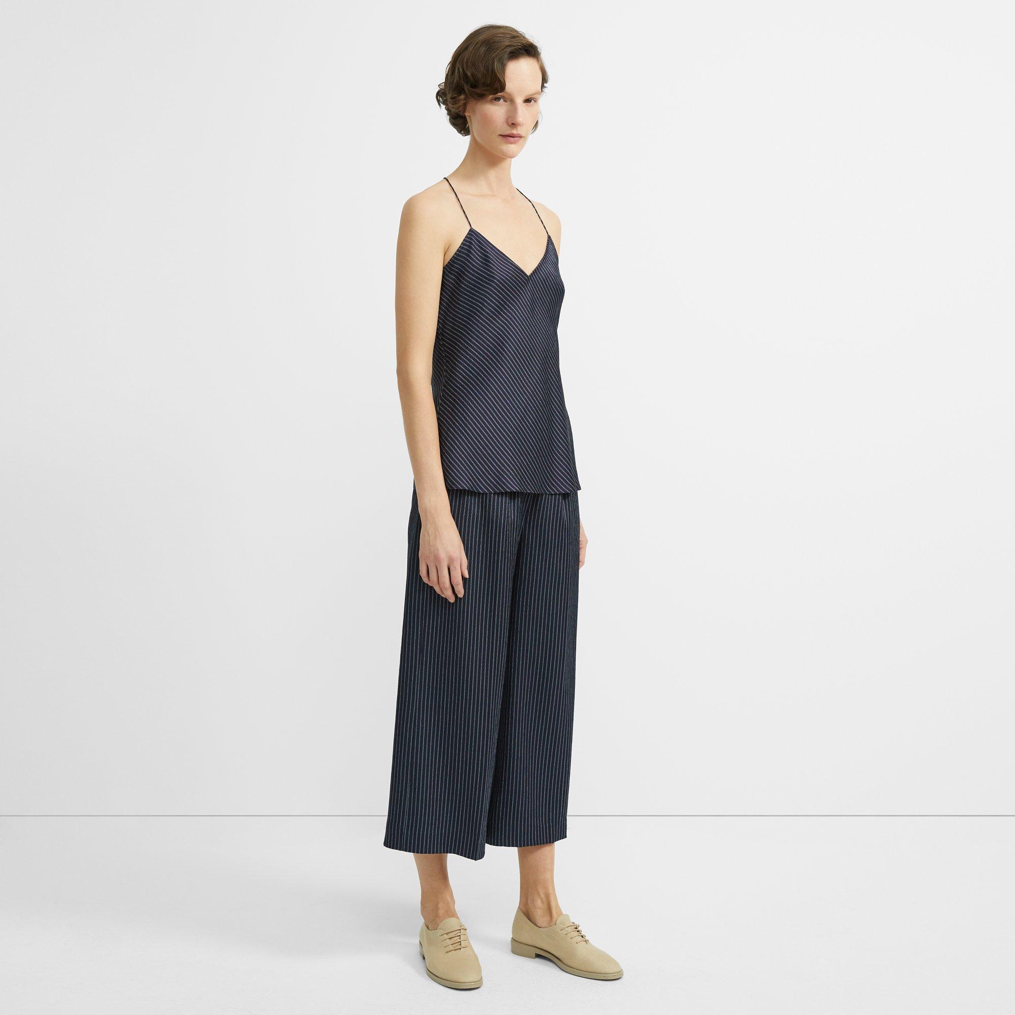 Striped Wide Leg Crop Pant