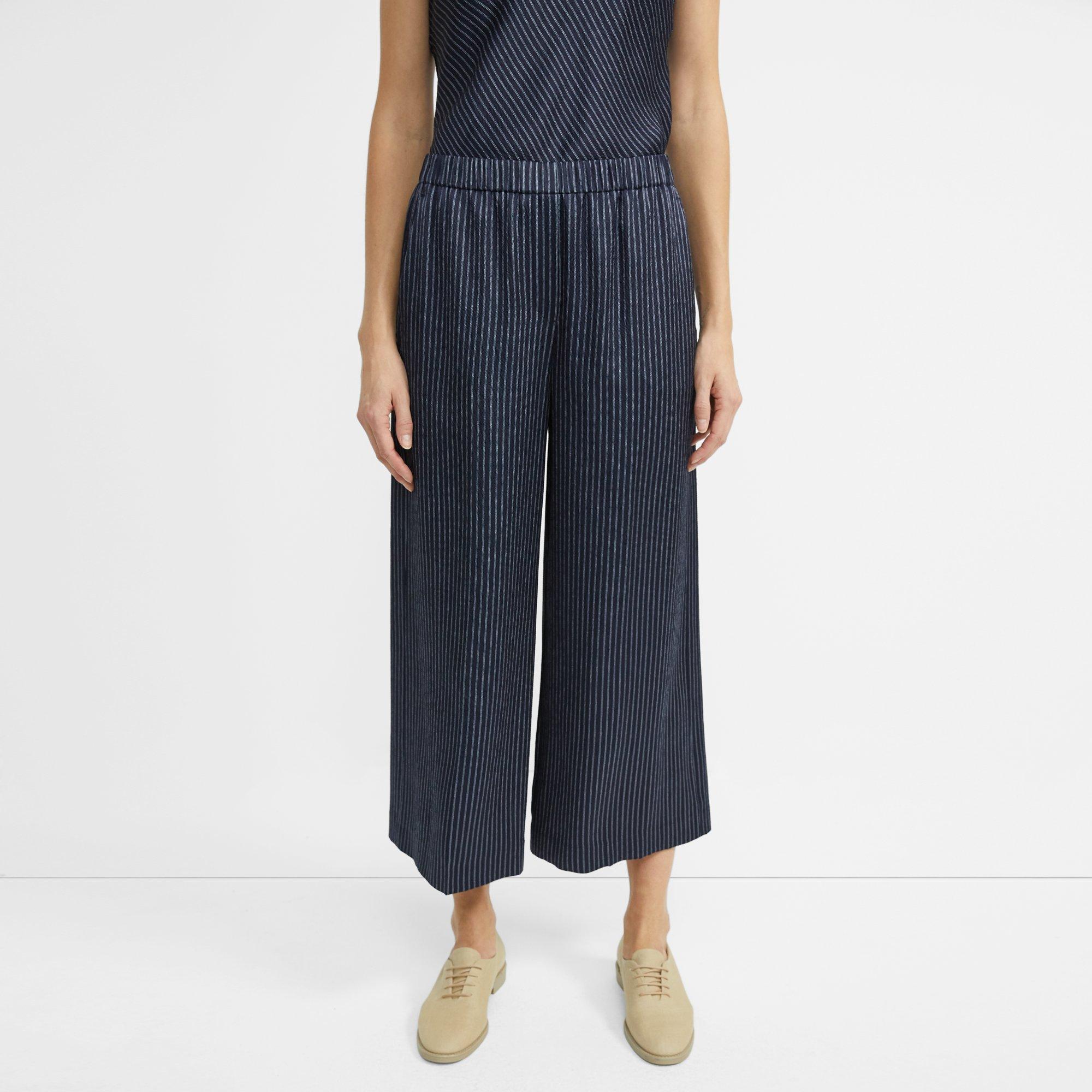 Striped Wide Leg Crop Pant
