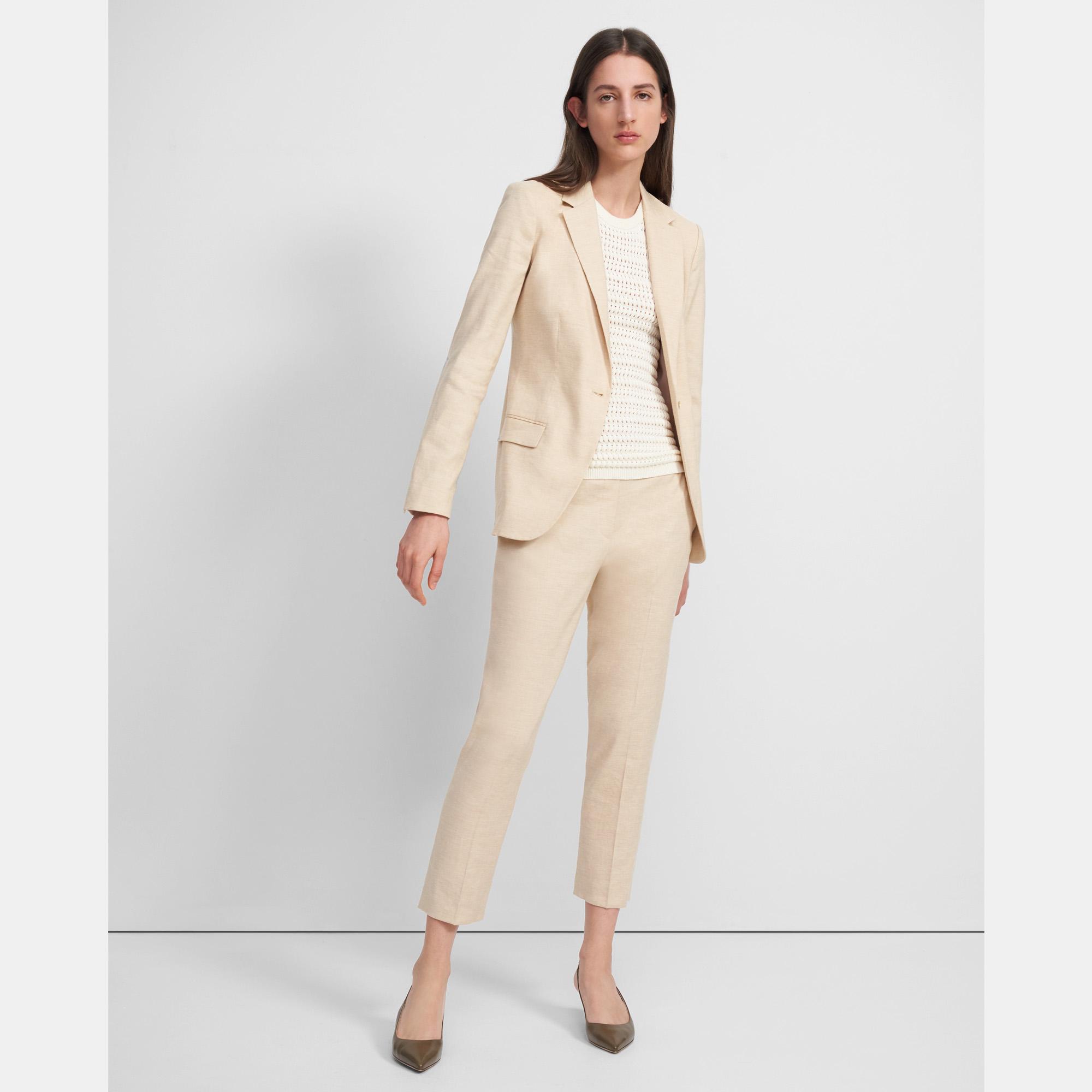 Textured Good Linen Staple Blazer | Theory