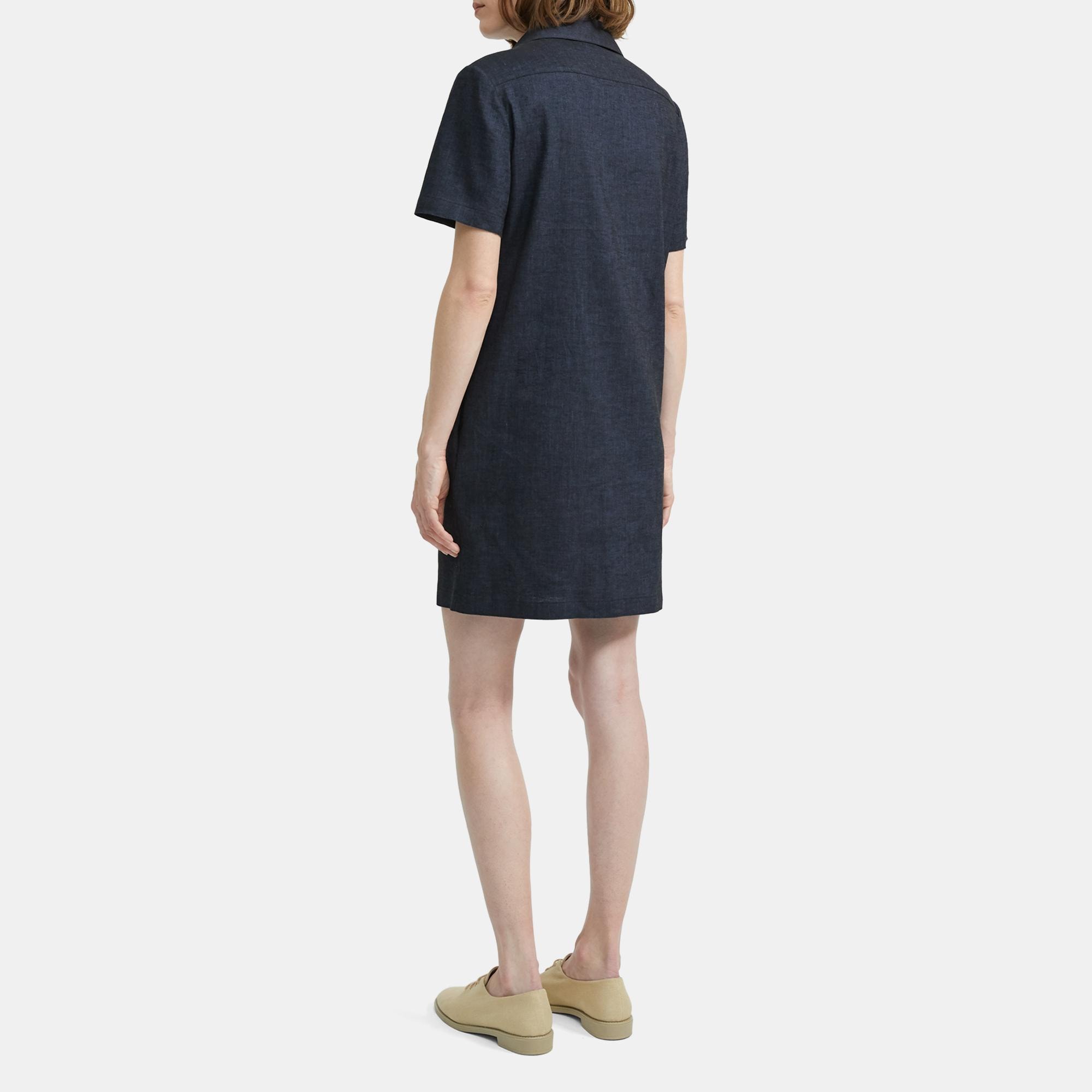 Button-Down Dress in Textured Good Linen