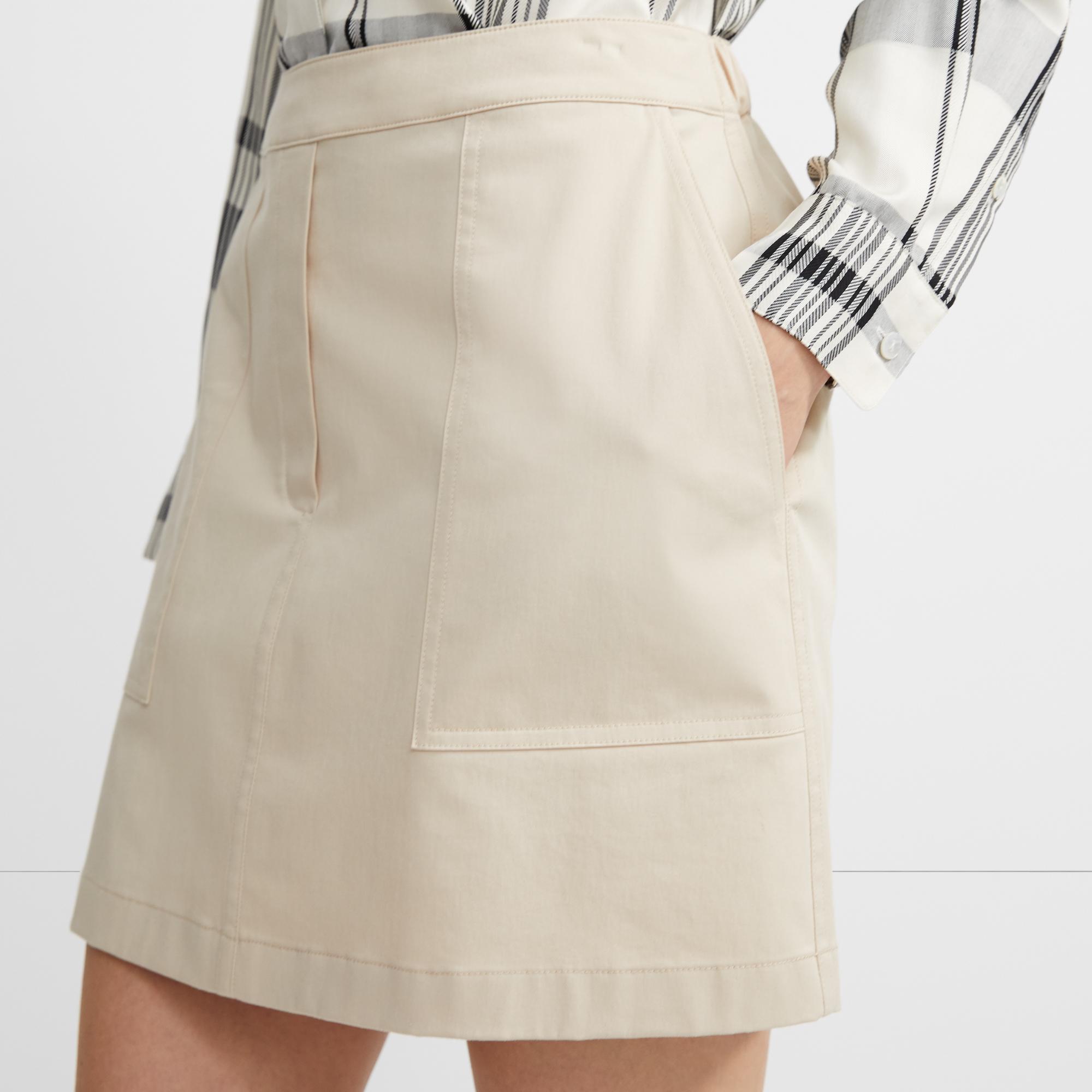 Classic Chino Stitched Pocket Skirt