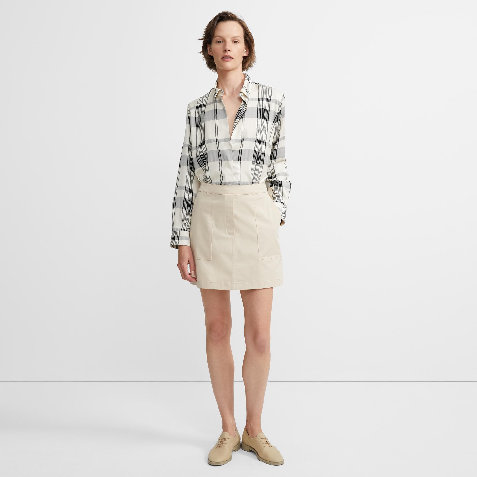 Classic Chino Stitched Pocket Skirt