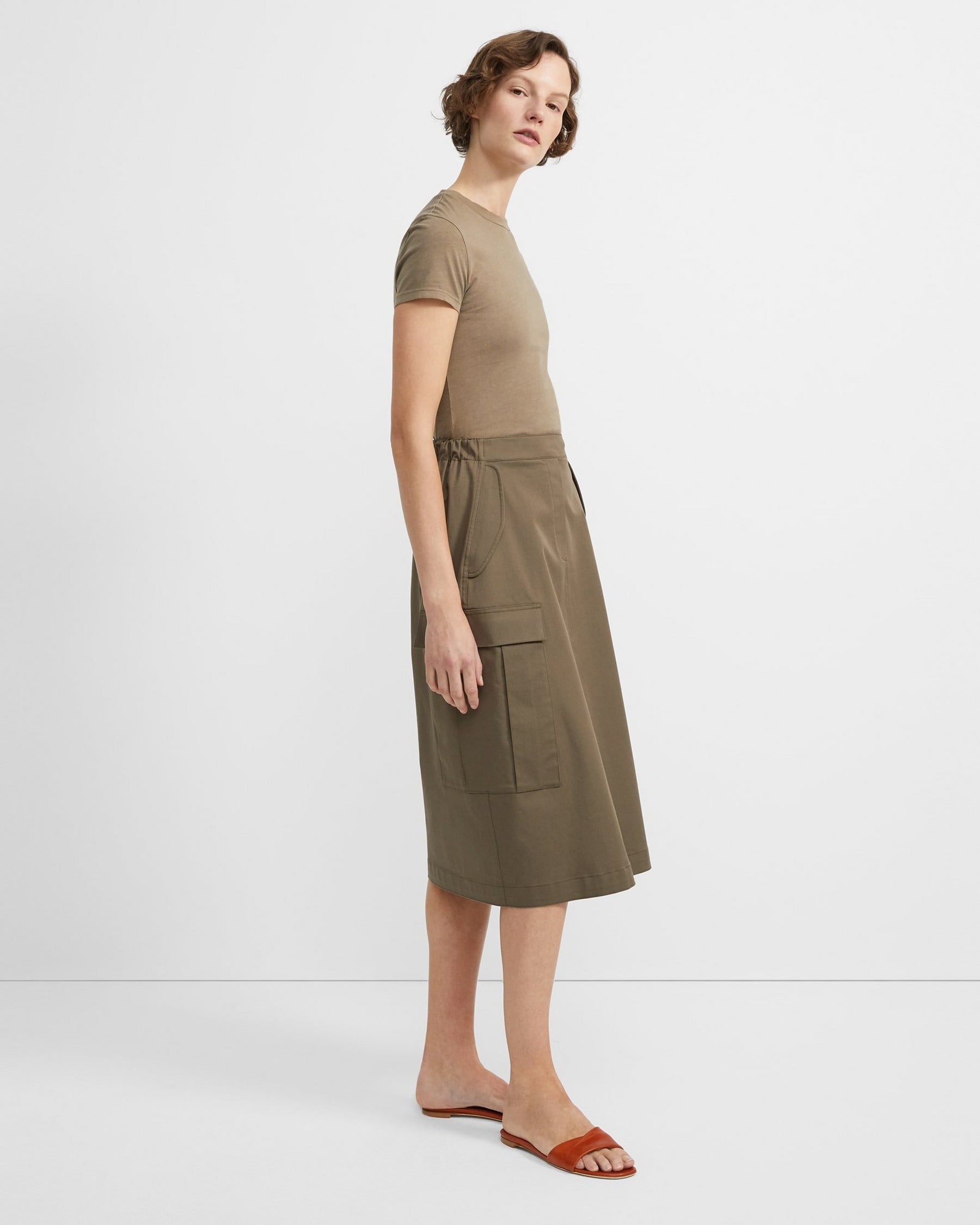 Theory Womens A-Line Comfort Waist Cargo Mini Skirt BHFO 1773 
