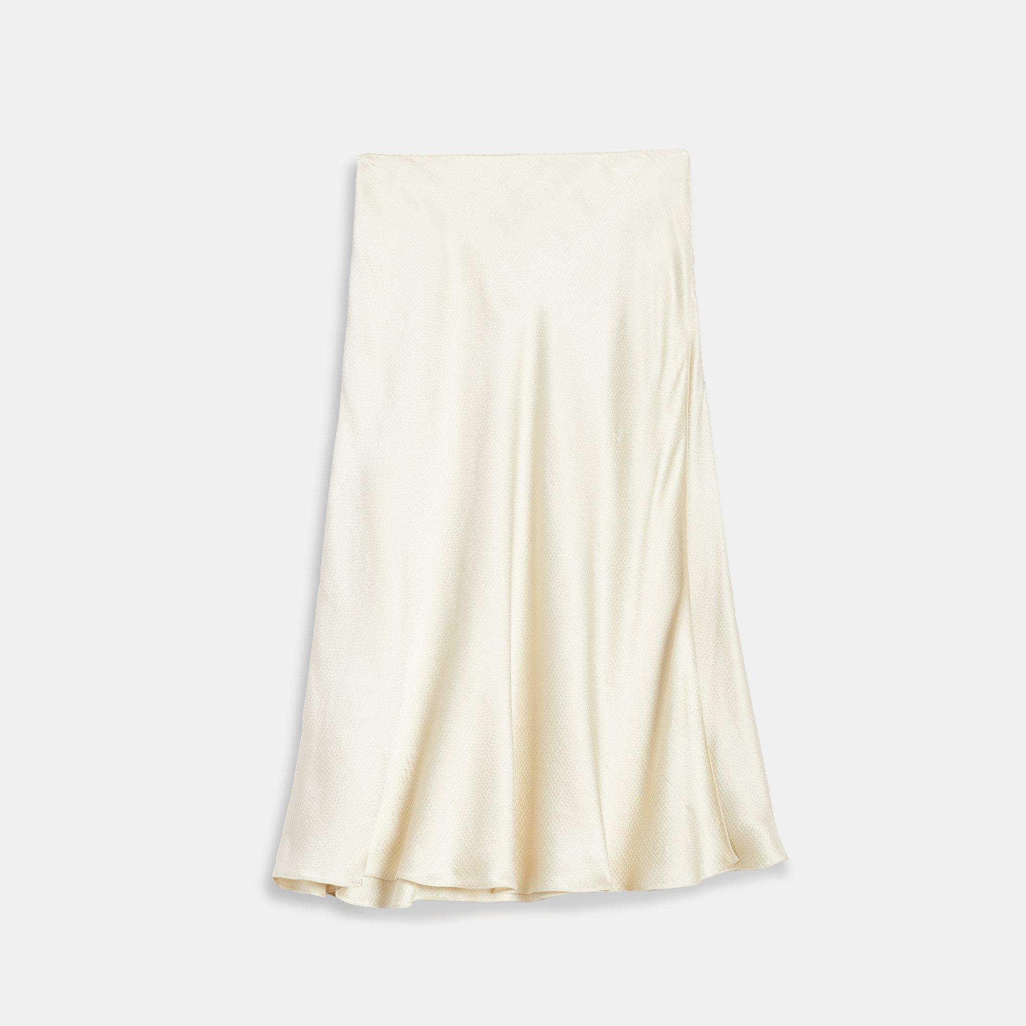 Hammered Viscose Faux Wrap Skirt