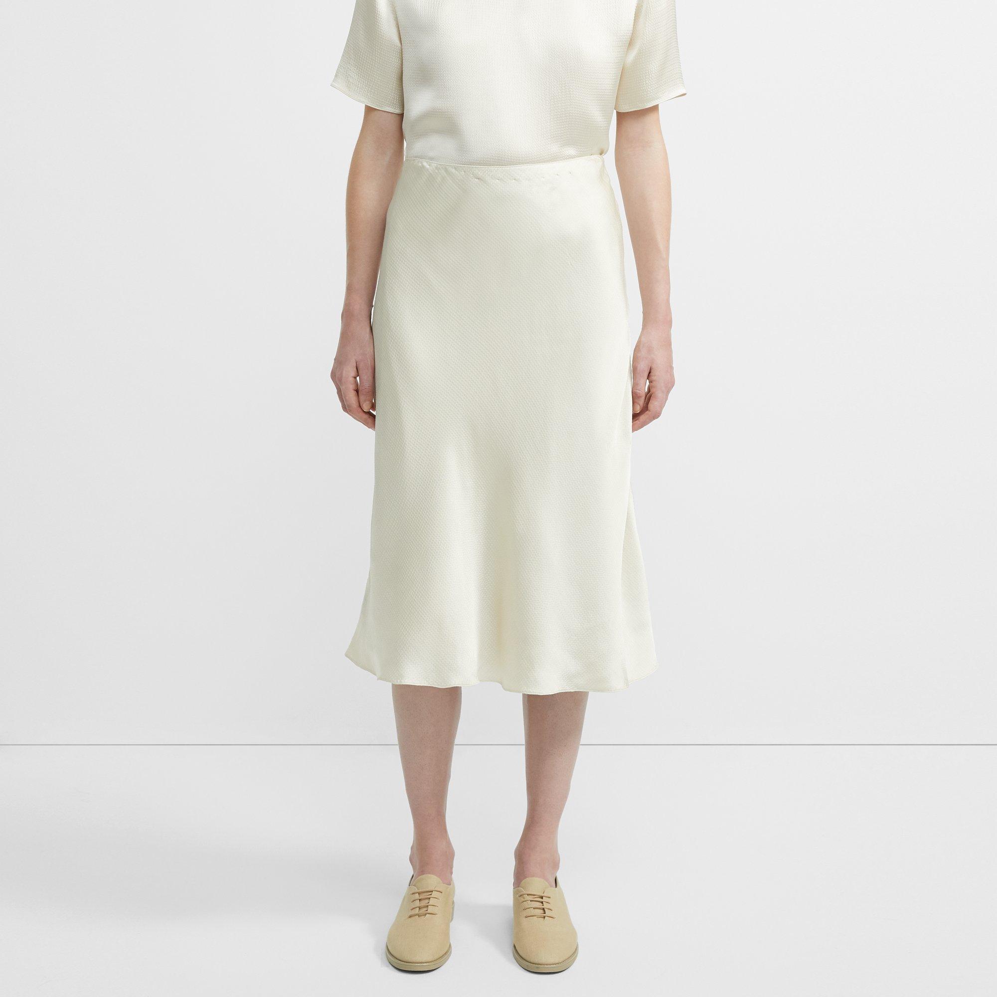 Hammered Viscose Faux Wrap Skirt