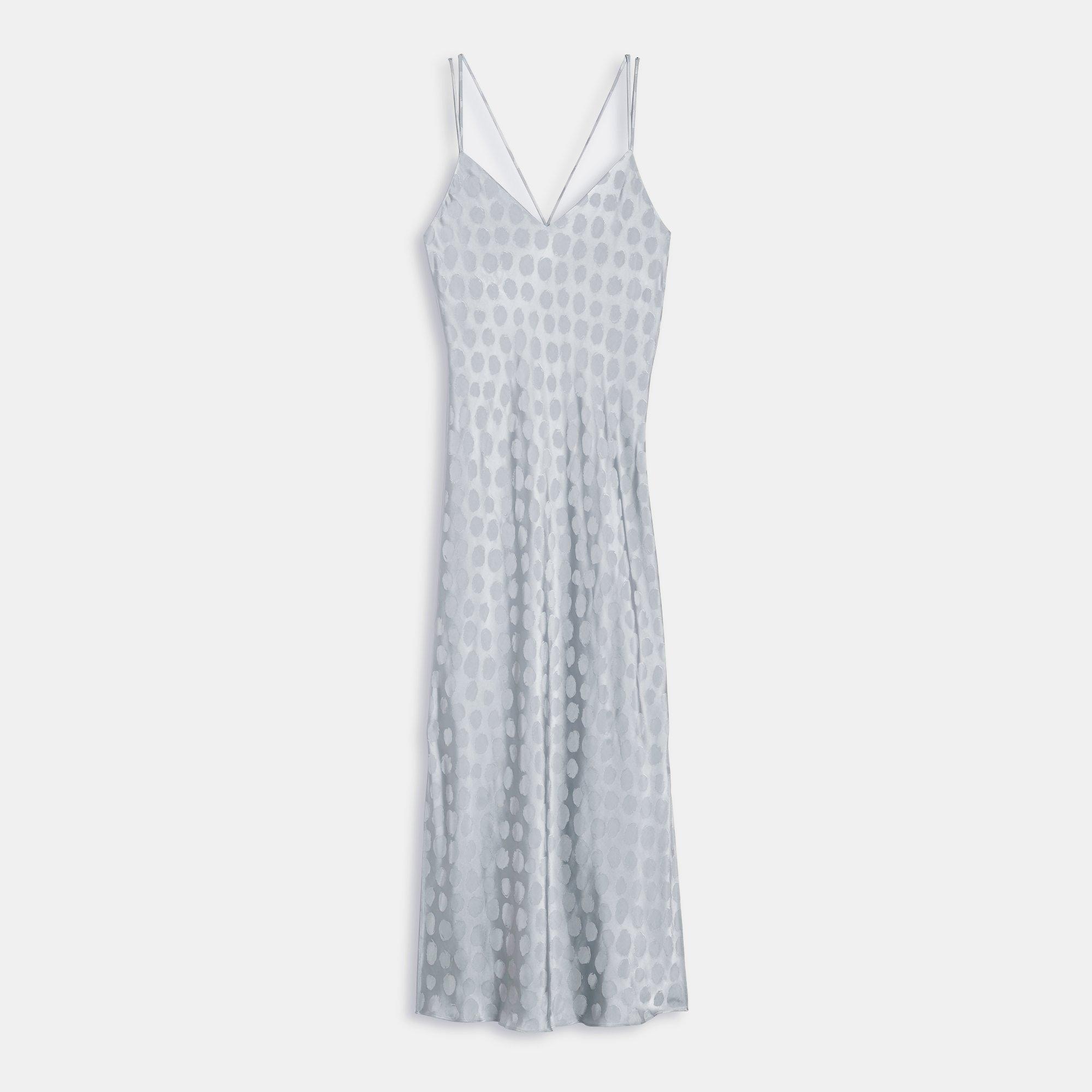 Brushed Dot Jacquard Double-Strap Dress