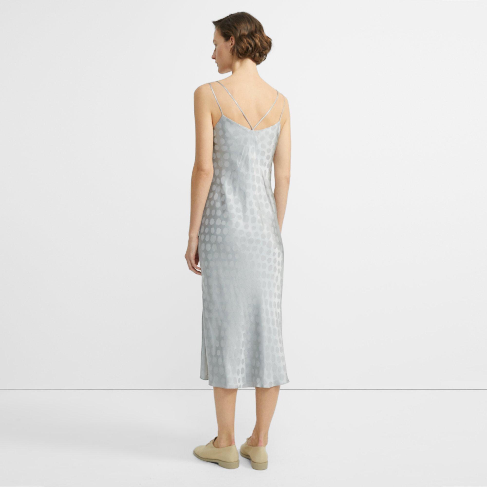 Brushed Dot Jacquard Double-Strap Dress
