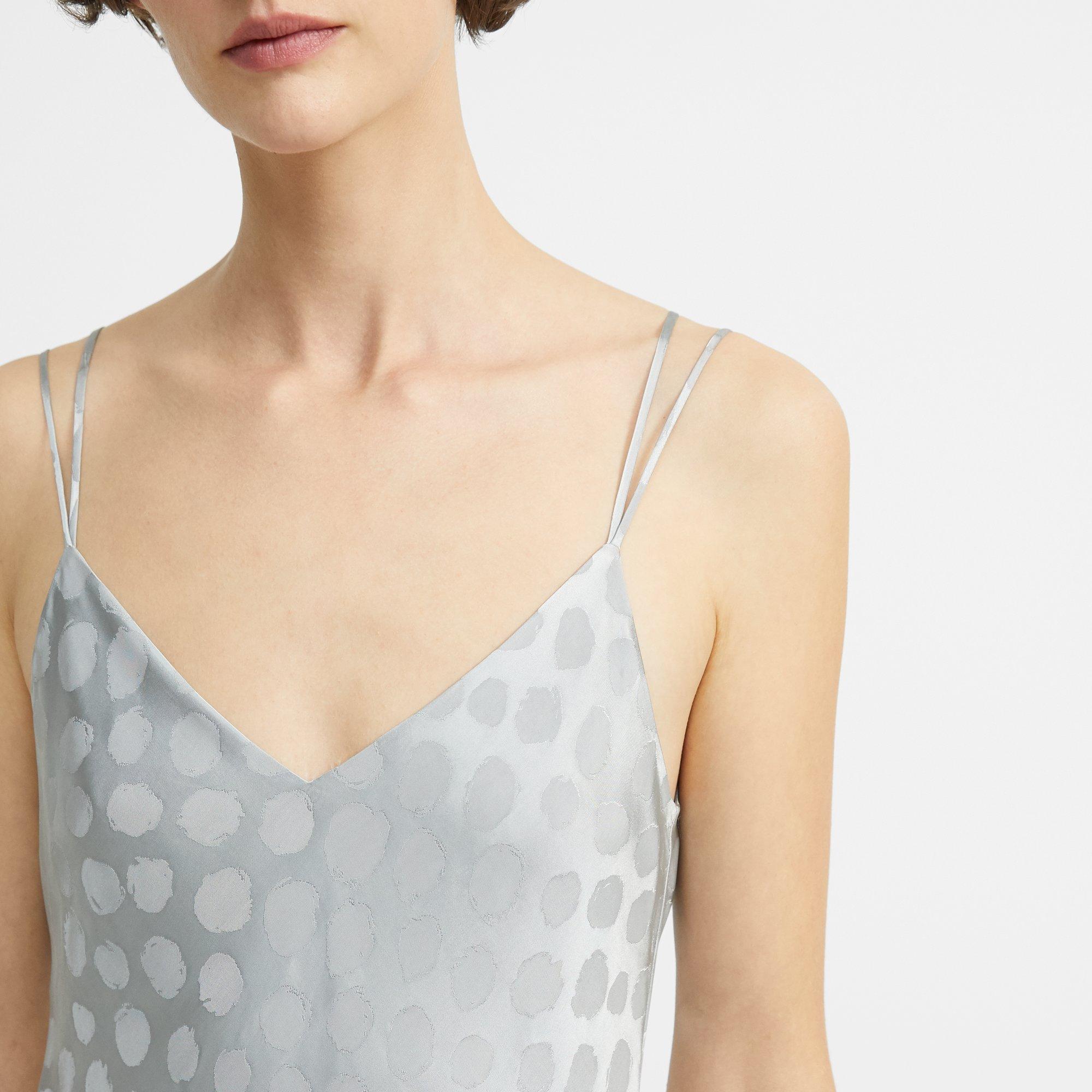 Brushed Dot Jacquard Double-Strap Dress