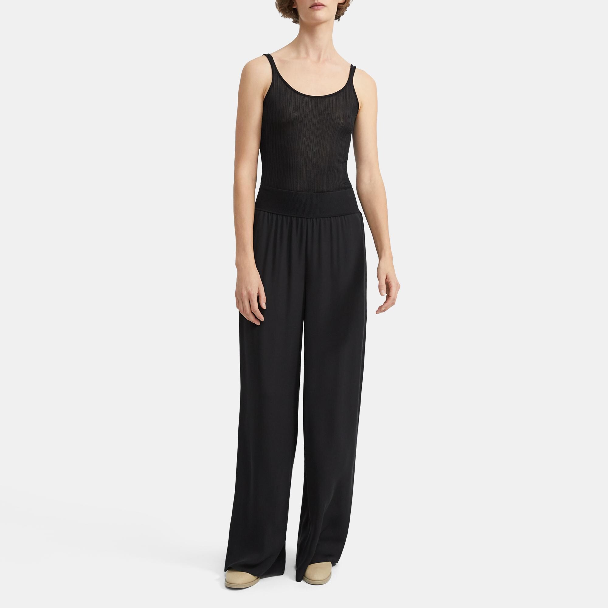 theory rib cuff silk joggers