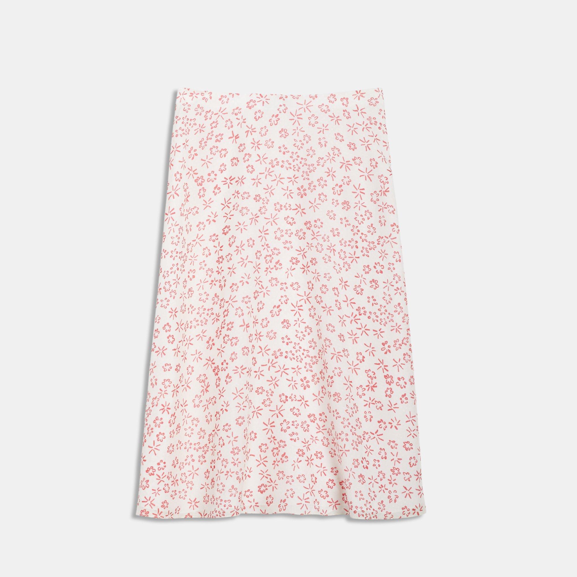 Flower-Print Volume Skirt