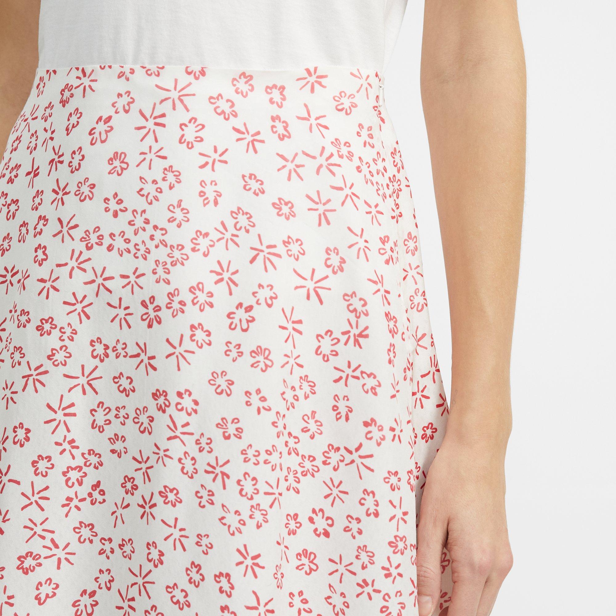 Flower-Print Volume Skirt