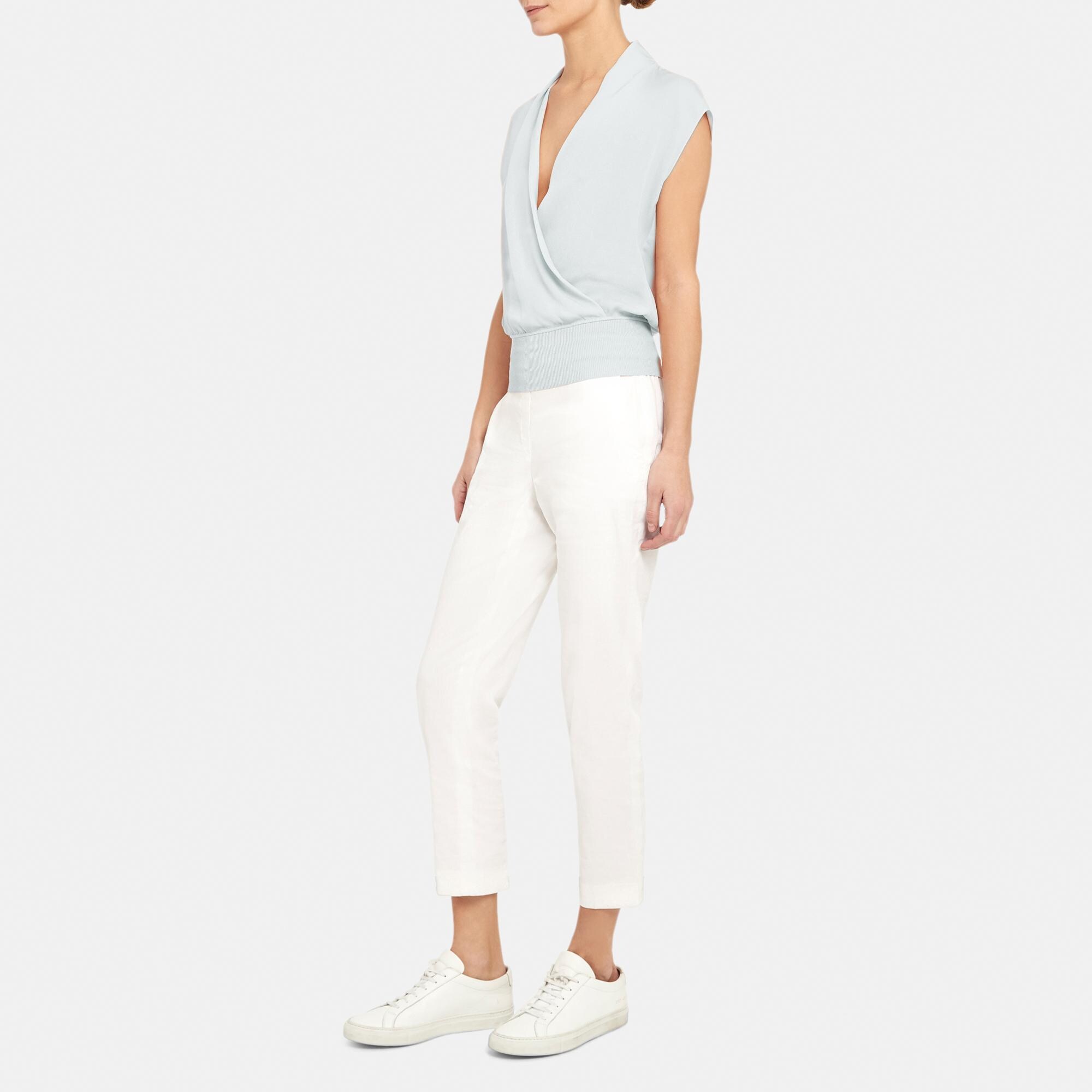 Theory Official Site | Draped Top in Silk