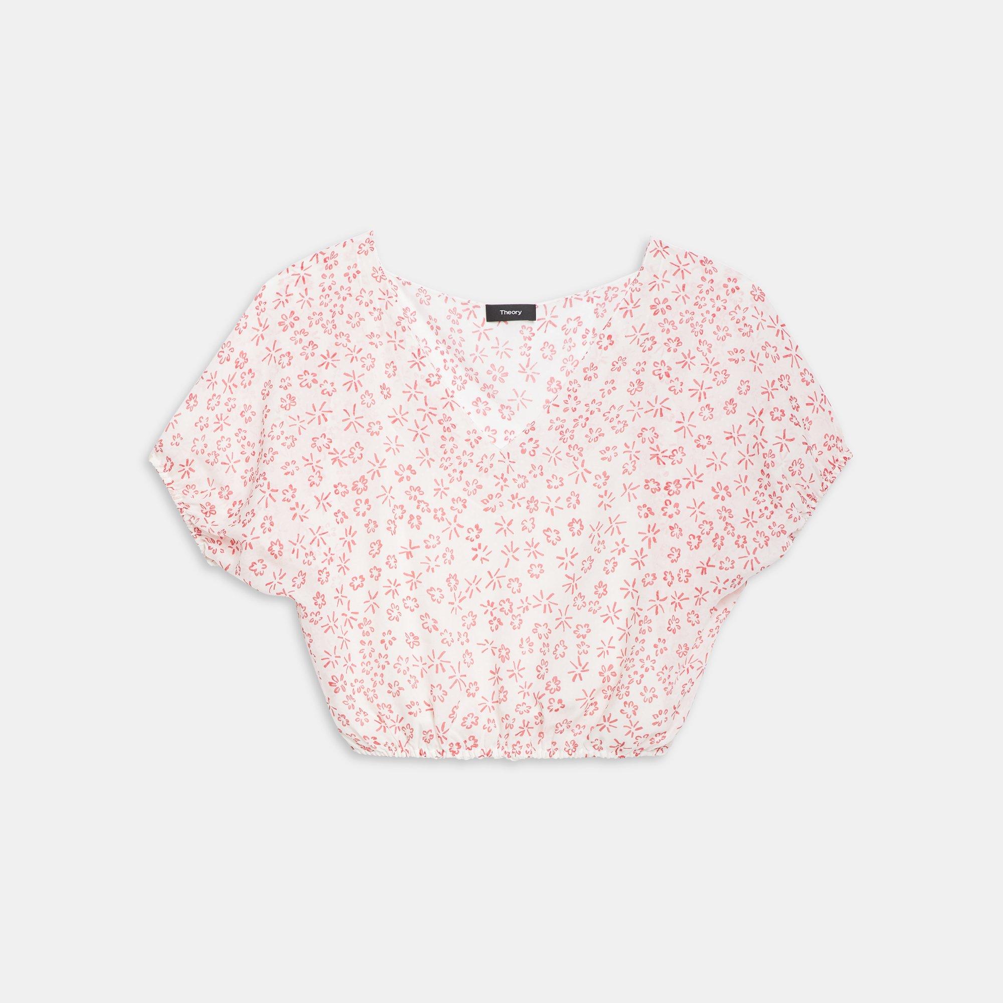 Flower-Print Balloon Top