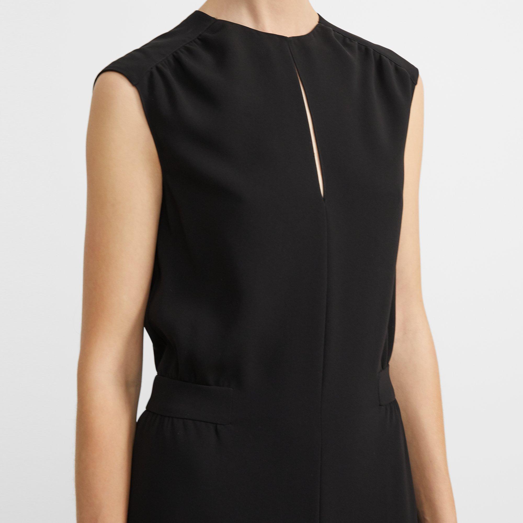 Shirred Jumpsuit in Classic Crepe