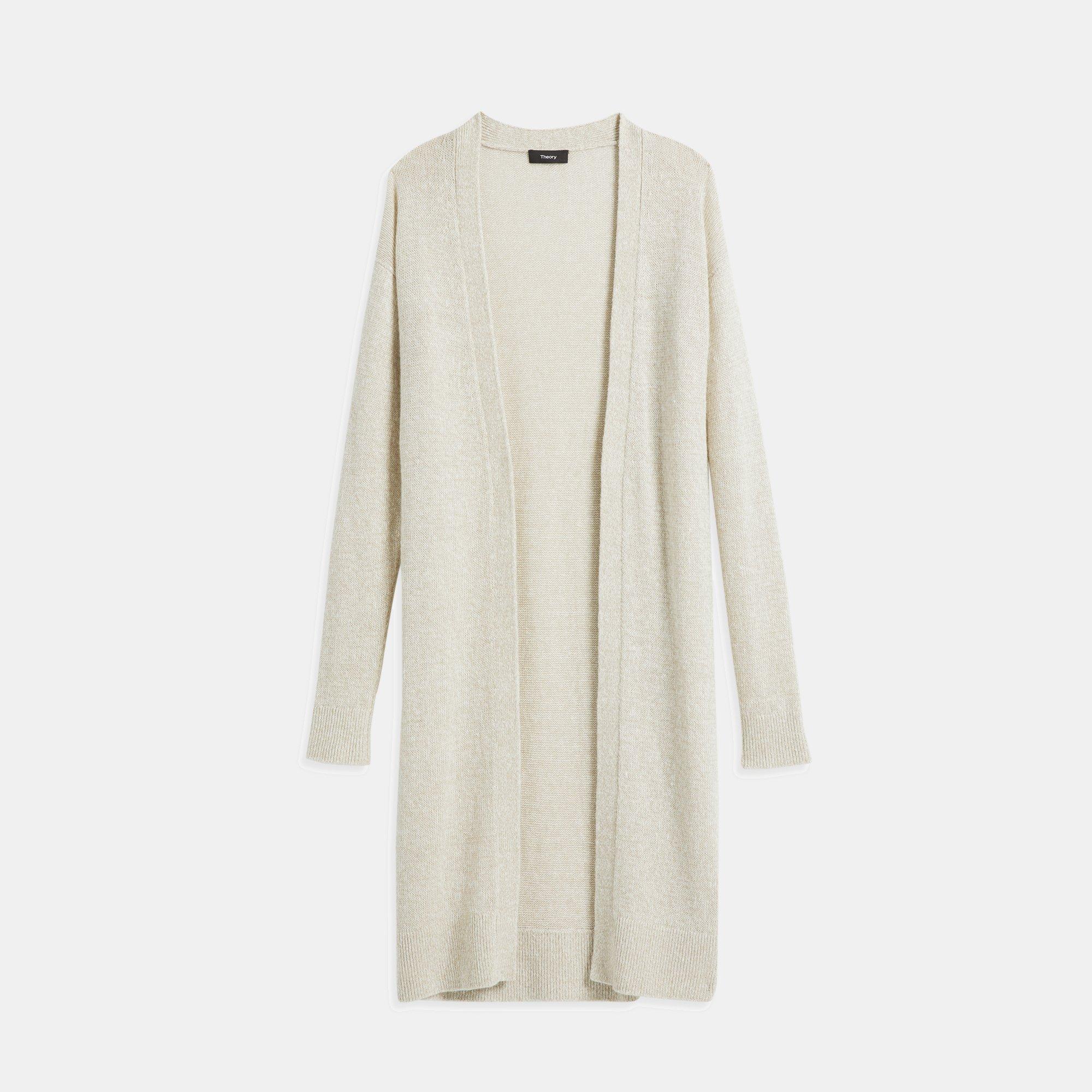 Linen-Cashmere Open Cardigan