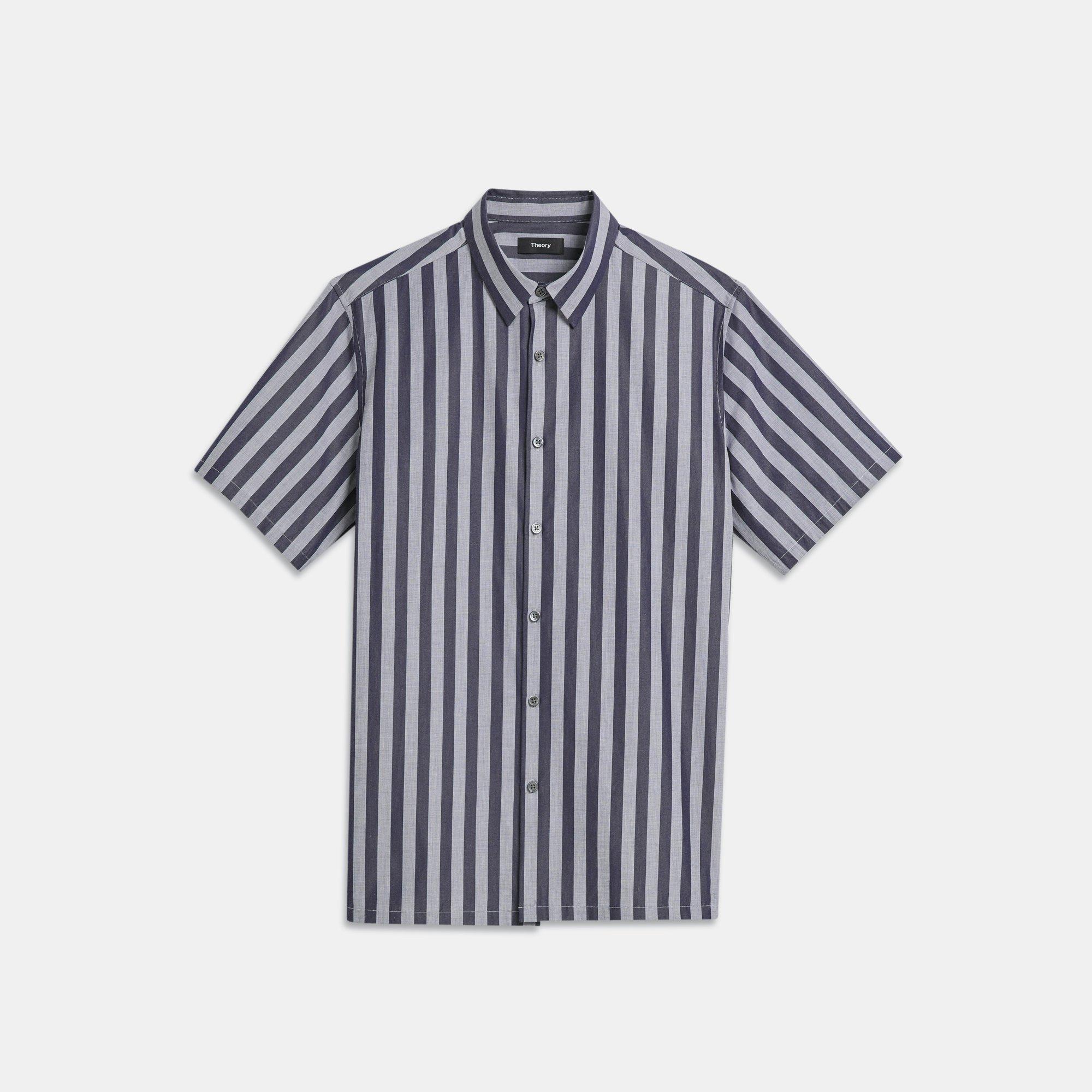 Irving Short-Sleeve Shirt in Striped Cotton