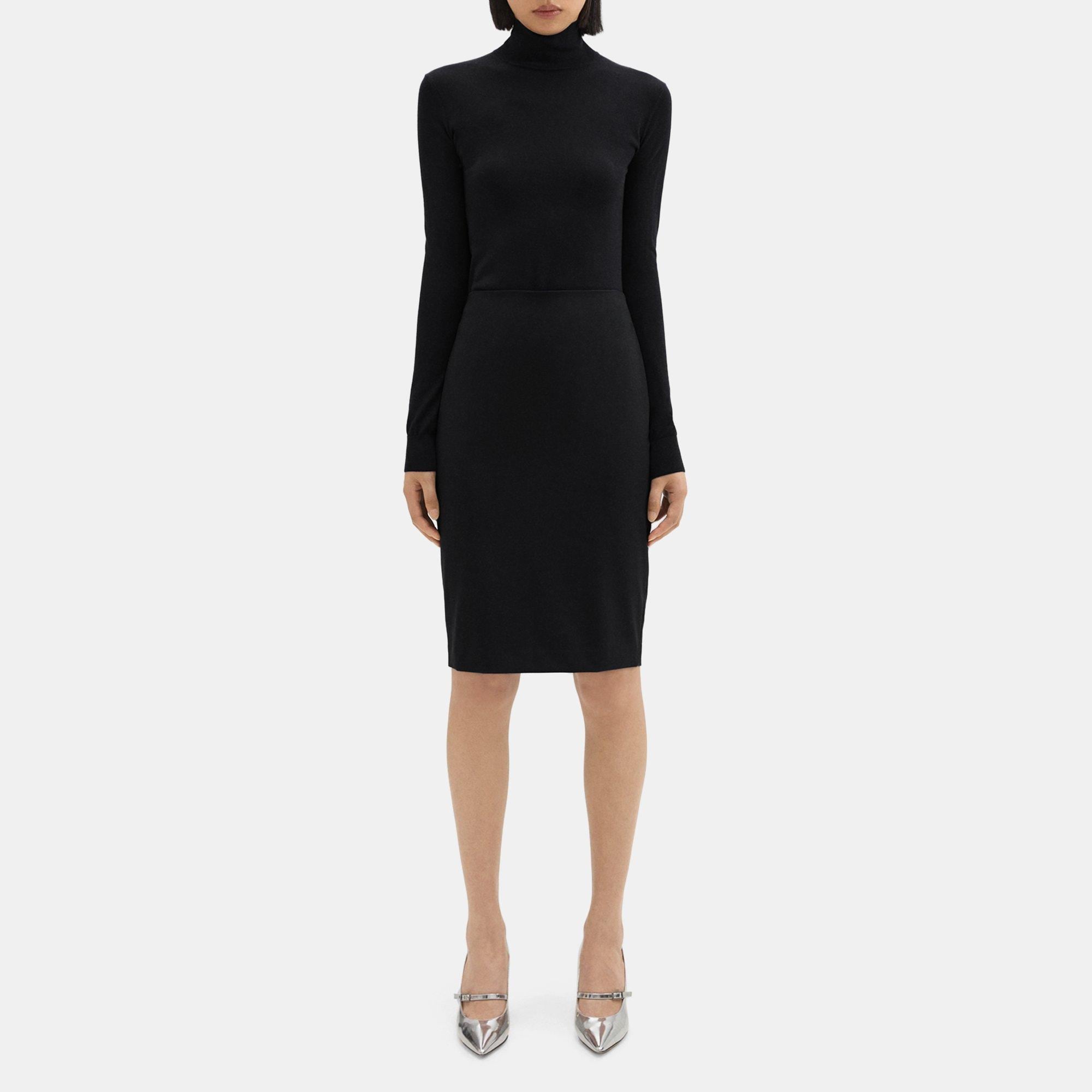 Black Good Wool Pencil Skirt | Theory