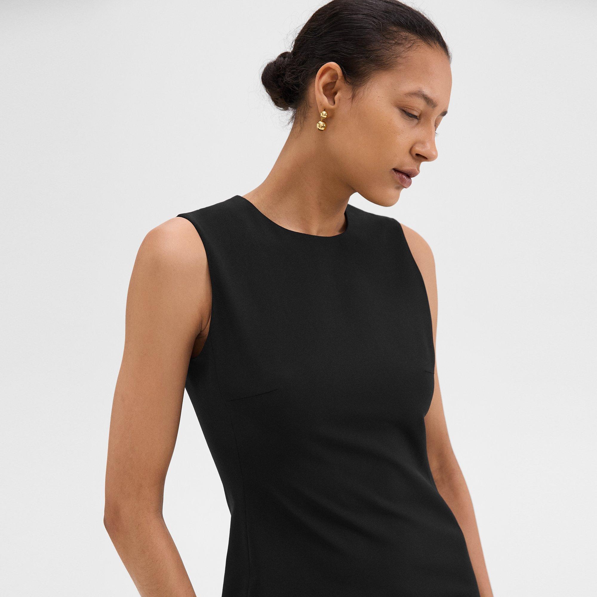 Sleeveless Fitted Dress in Good Wool