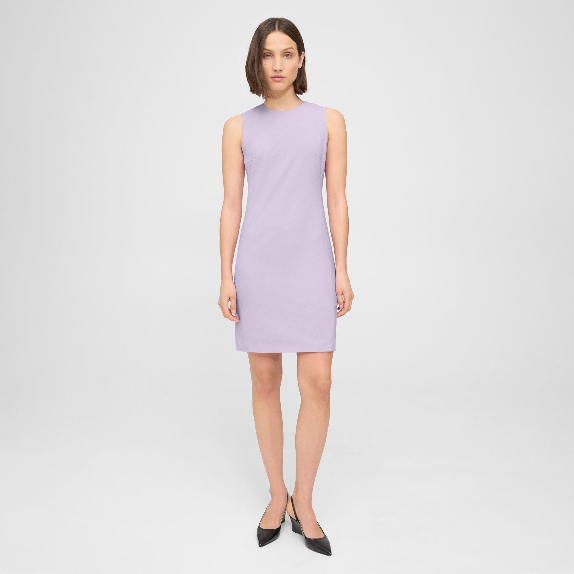 띠어리 Theory Sleeveless Fitted Dress in Good Wool,LILAC SKY