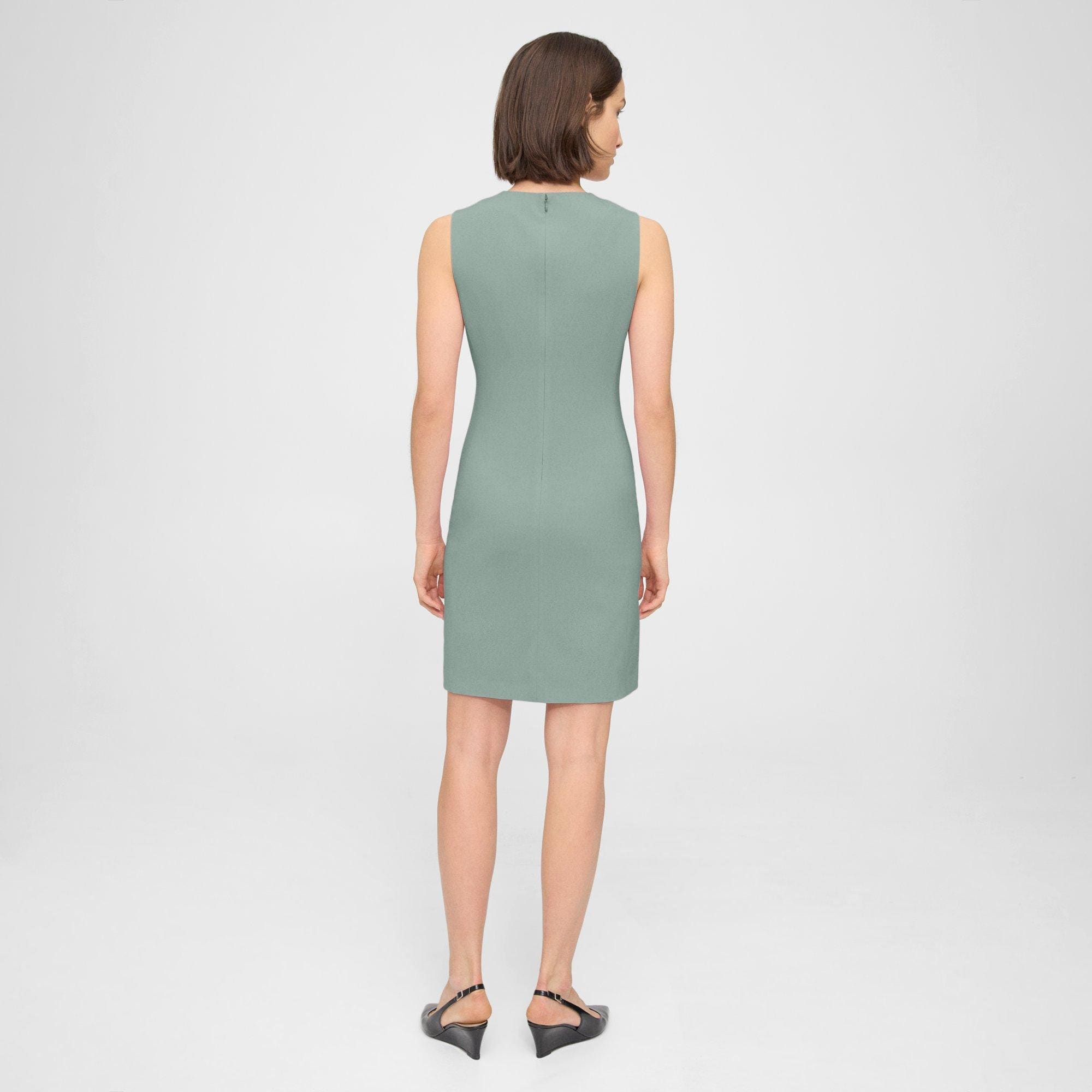 Sleeveless Fitted Dress in Good Wool