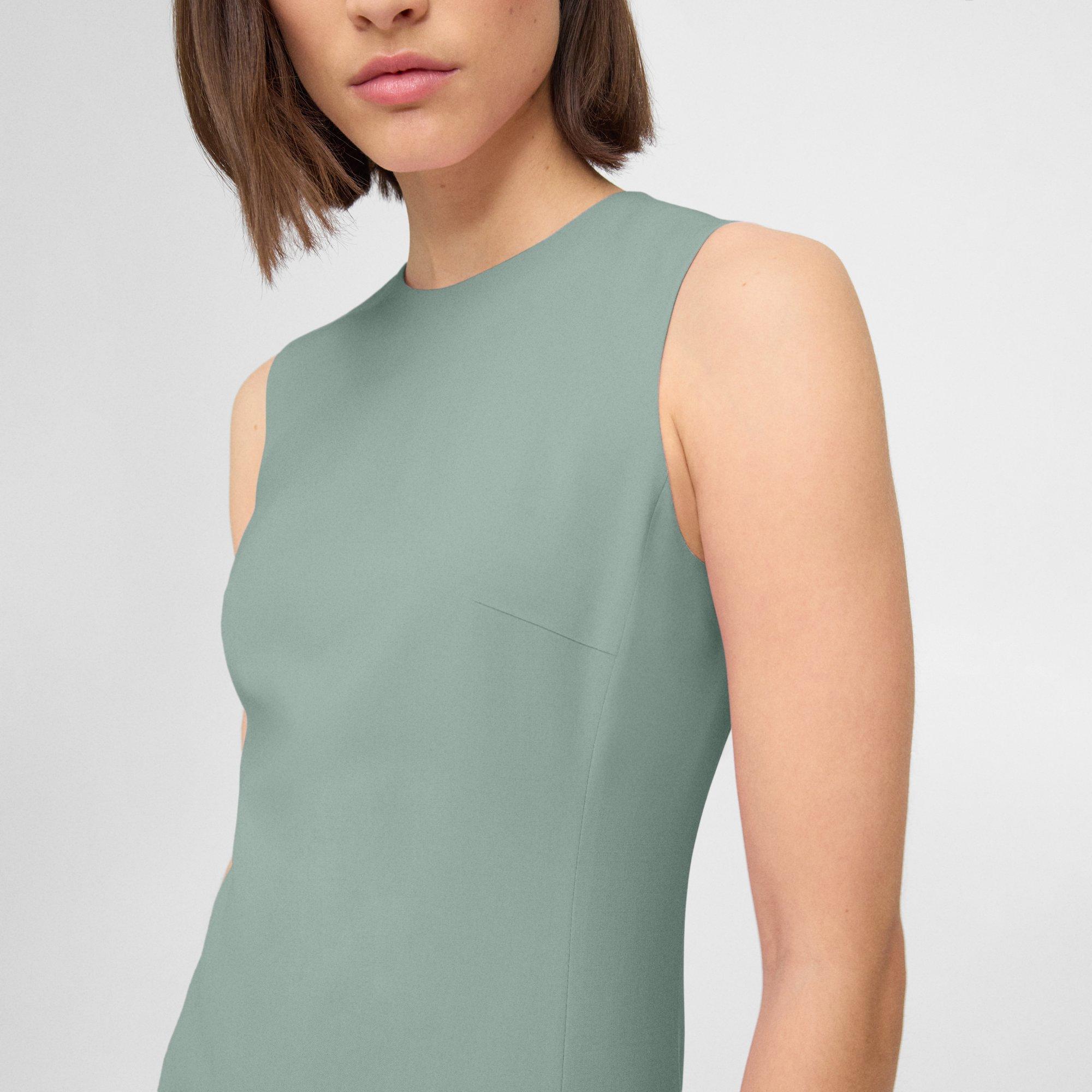 Sleeveless Fitted Dress in Good Wool