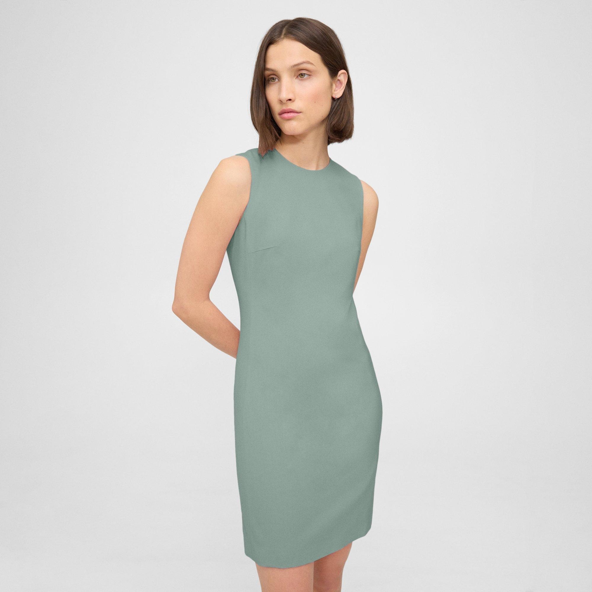 Sleeveless Fitted Dress in Good Wool