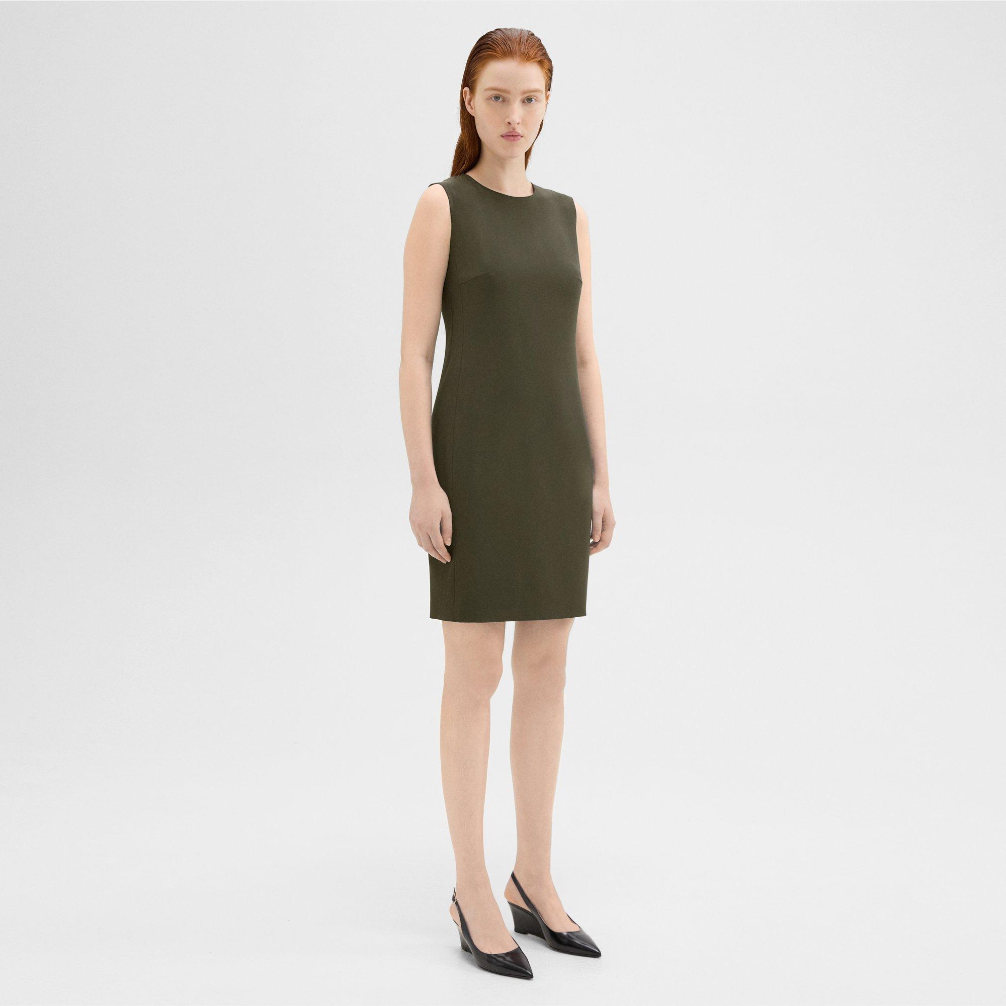 Sleeveless Fitted Dress in Good Wool