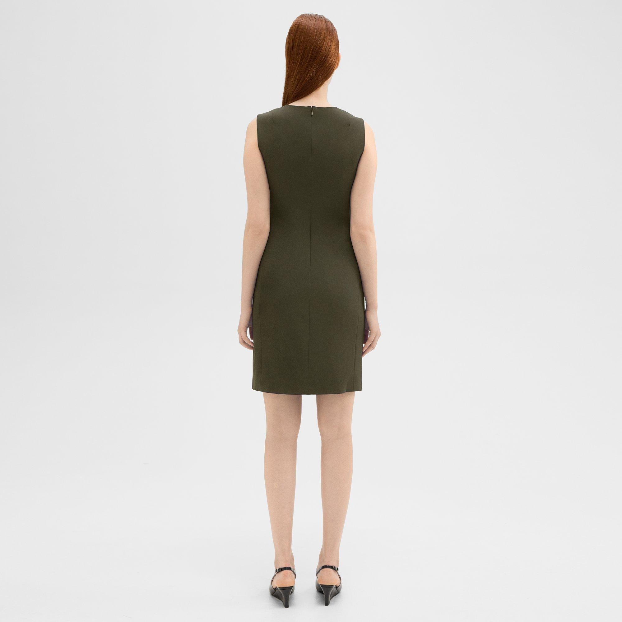 Sleeveless Fitted Dress in Good Wool