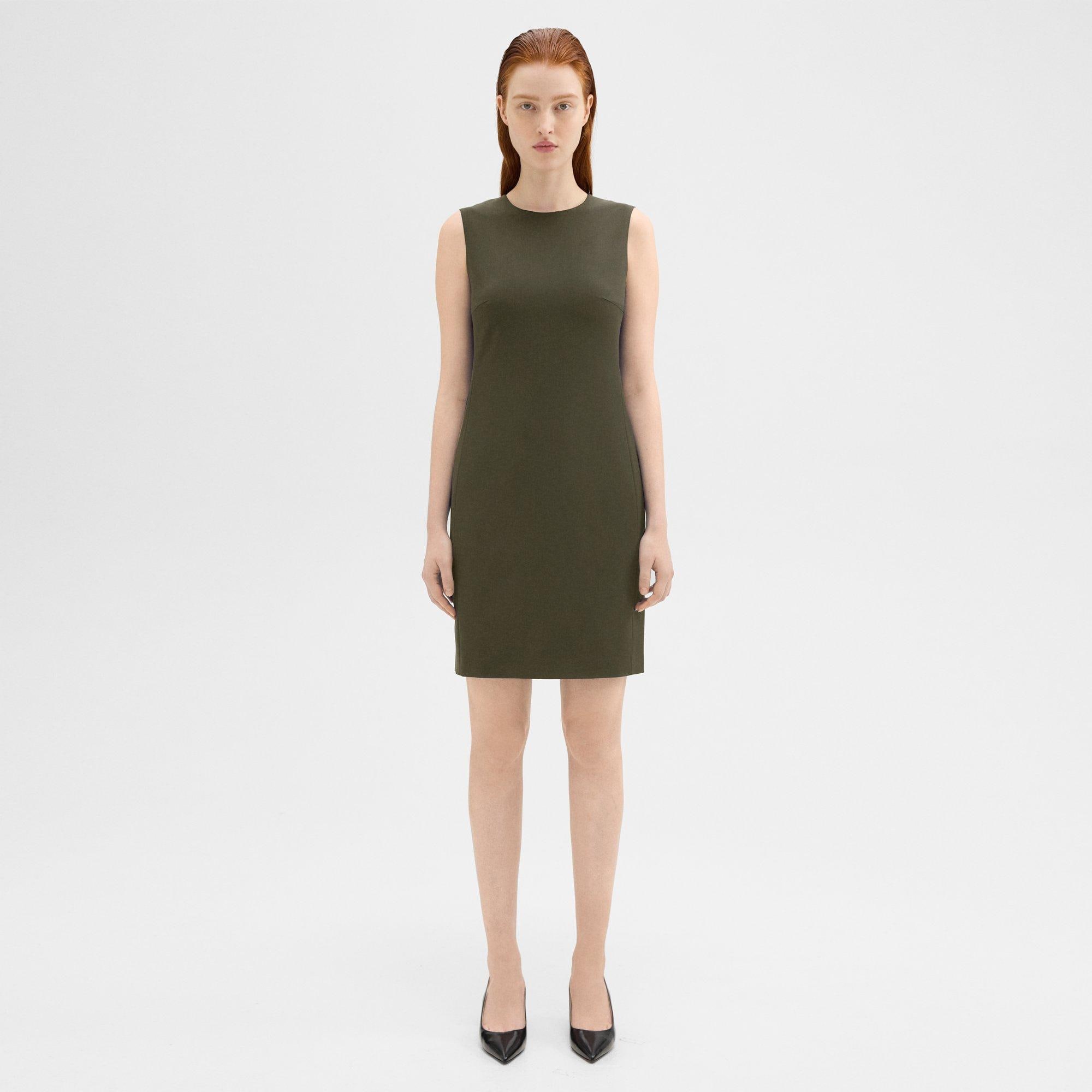 Sleeveless Fitted Dress in Good Wool