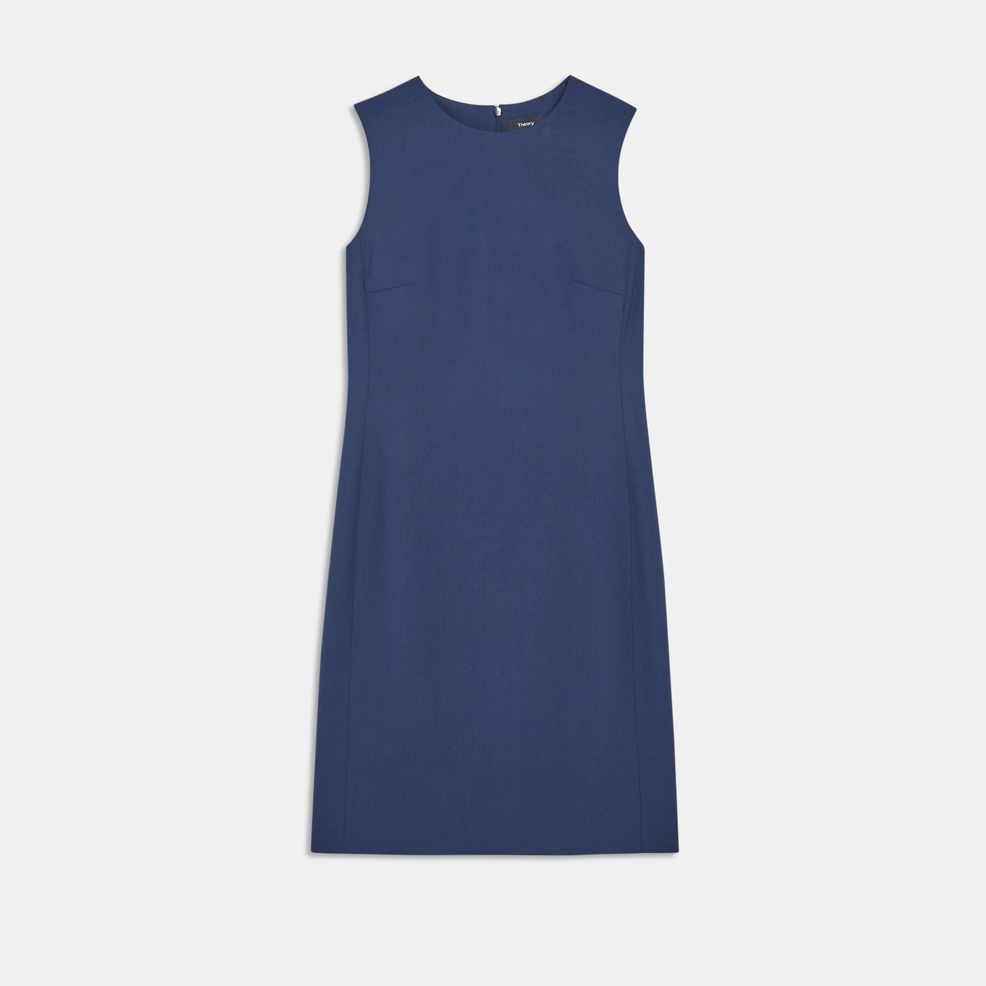 Sleeveless Fitted Dress in Good Wool